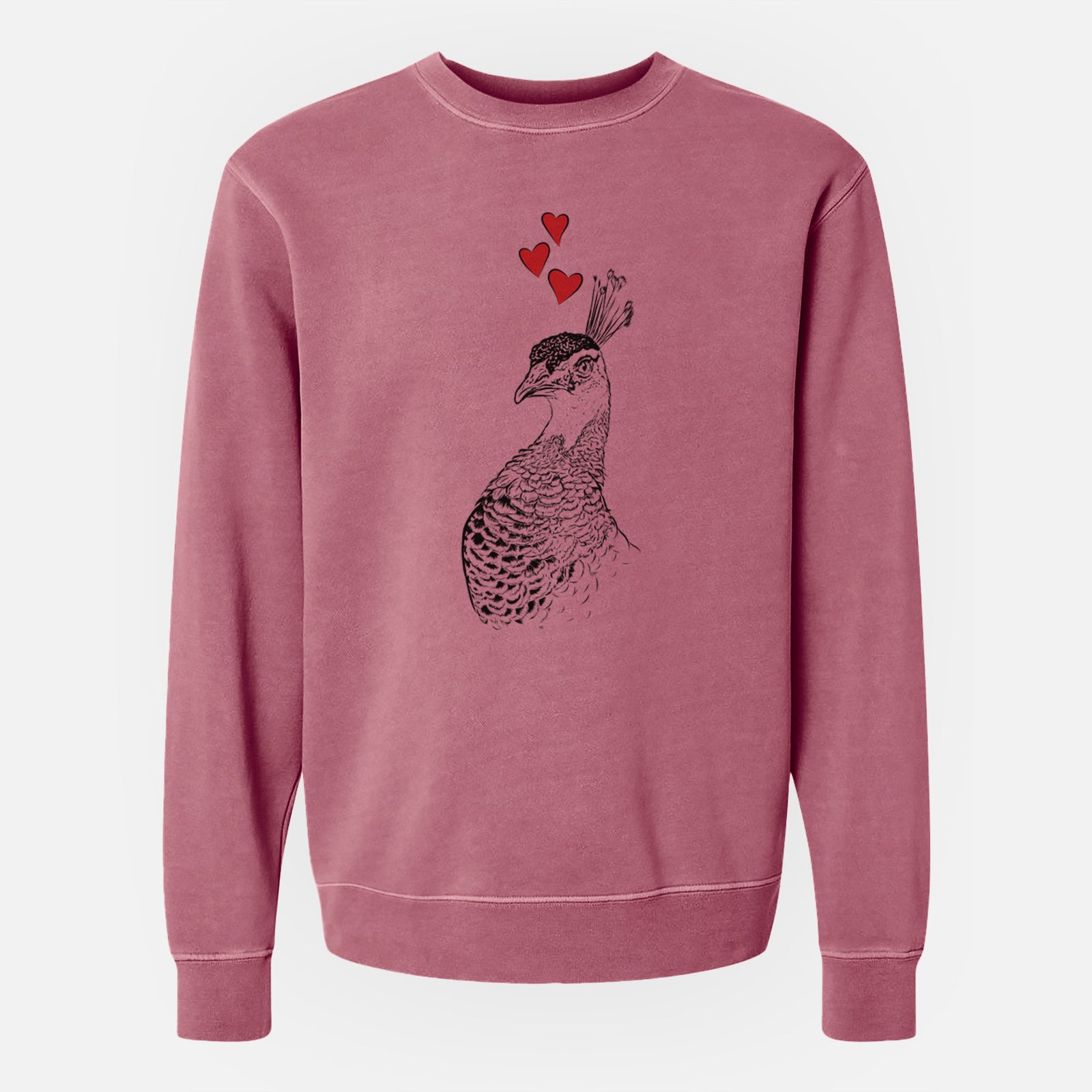 Valentine Dee the Peahen - Unisex Pigment Dyed Crew Sweatshirt