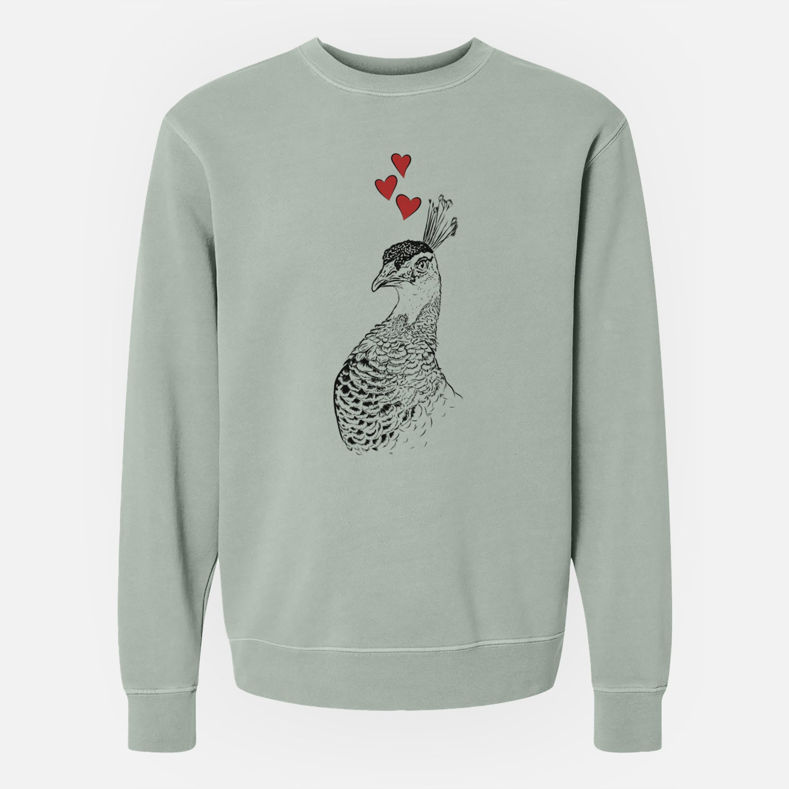 Valentine Dee the Peahen - Unisex Pigment Dyed Crew Sweatshirt