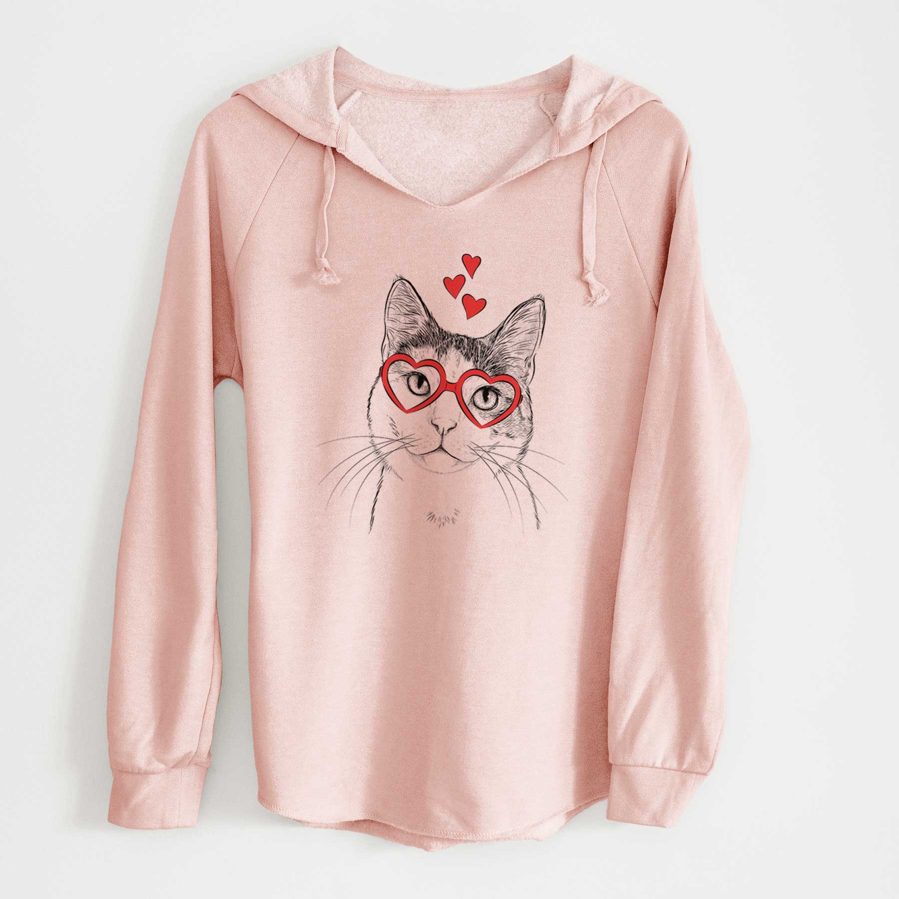 Valentine Denver the Calico Cat - Cali Wave Hooded Sweatshirt