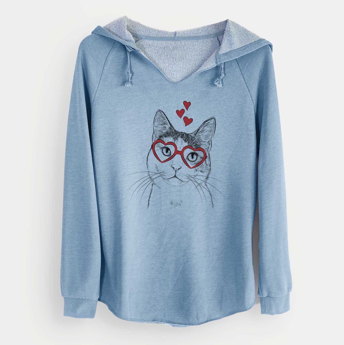Valentine Denver the Calico Cat - Cali Wave Hooded Sweatshirt