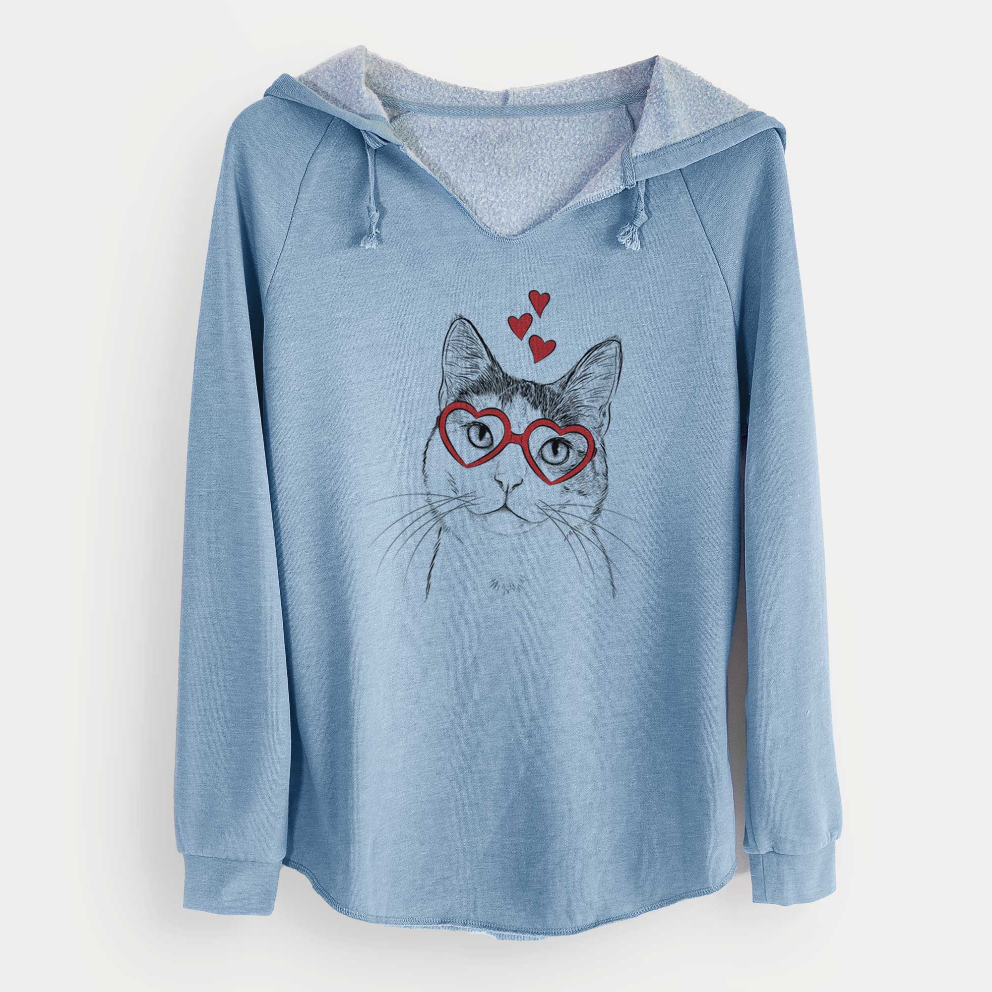 Valentine Denver the Calico Cat - Cali Wave Hooded Sweatshirt