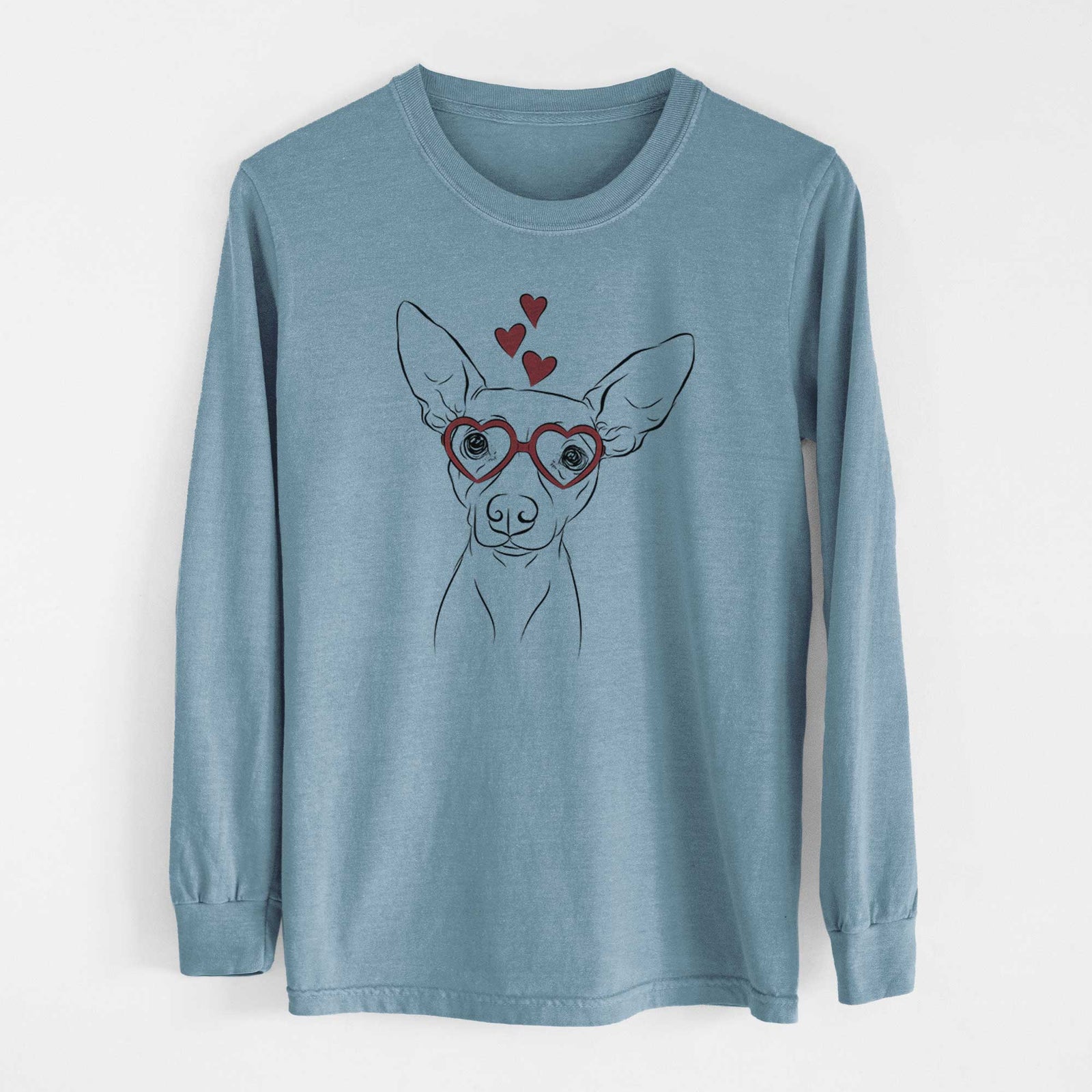 Valentine Desi the American Hairless Terrier - Heavyweight 100% Cotton Long Sleeve