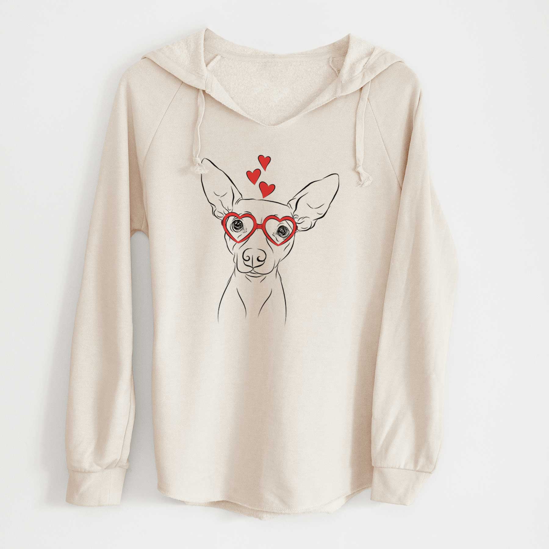 Valentine Desi the American Hairless Terrier - Cali Wave Hooded Sweatshirt