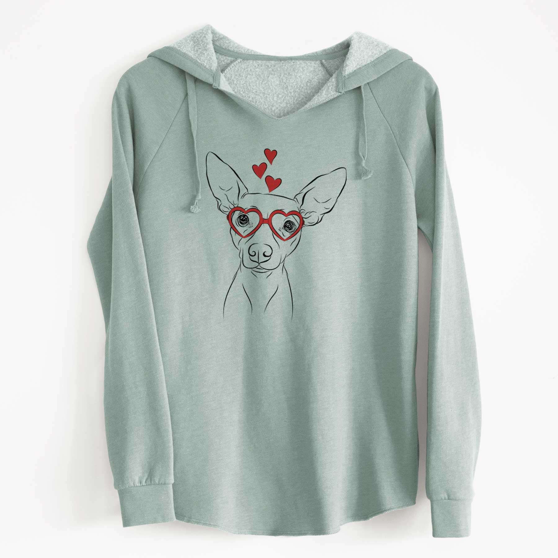 Valentine Desi the American Hairless Terrier - Cali Wave Hooded Sweatshirt