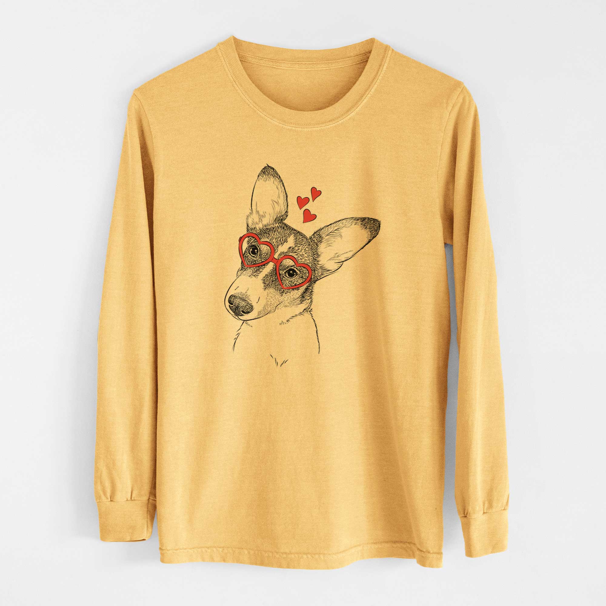 Valentine Dexter the Corgi - Heavyweight 100% Cotton Long Sleeve