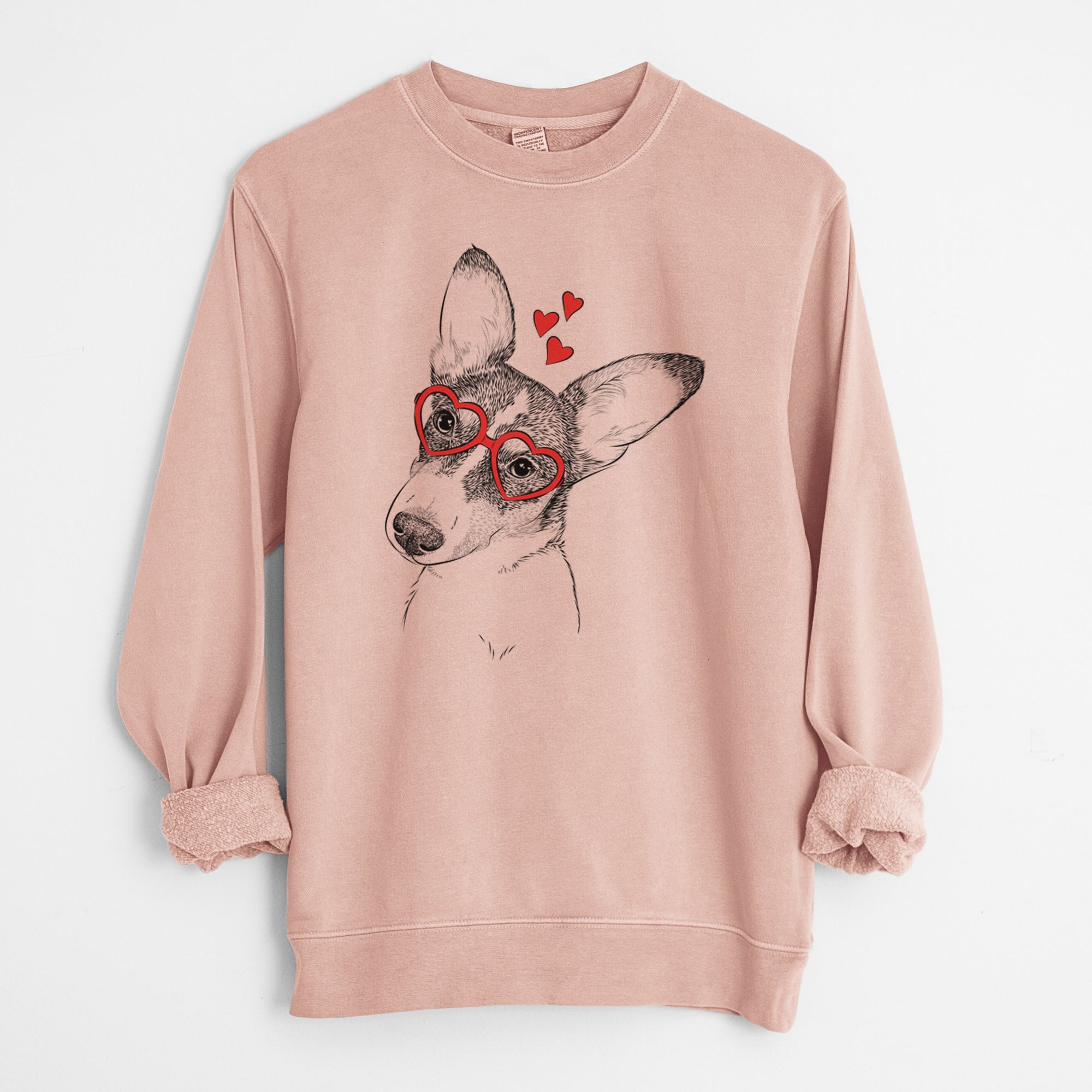 Valentine Dexter the Corgi - Unisex Pigment Dyed Crew Sweatshirt