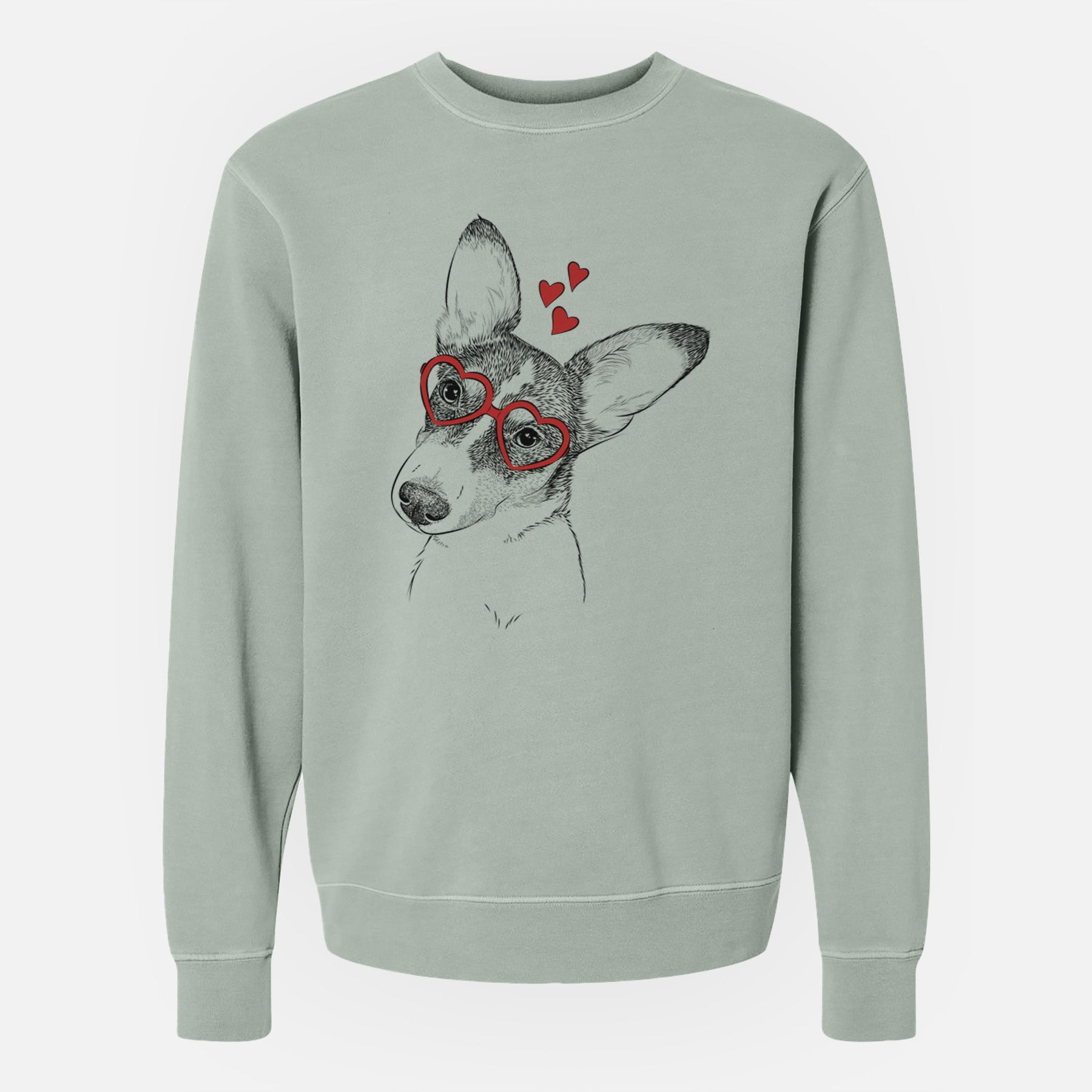 Valentine Dexter the Corgi - Unisex Pigment Dyed Crew Sweatshirt