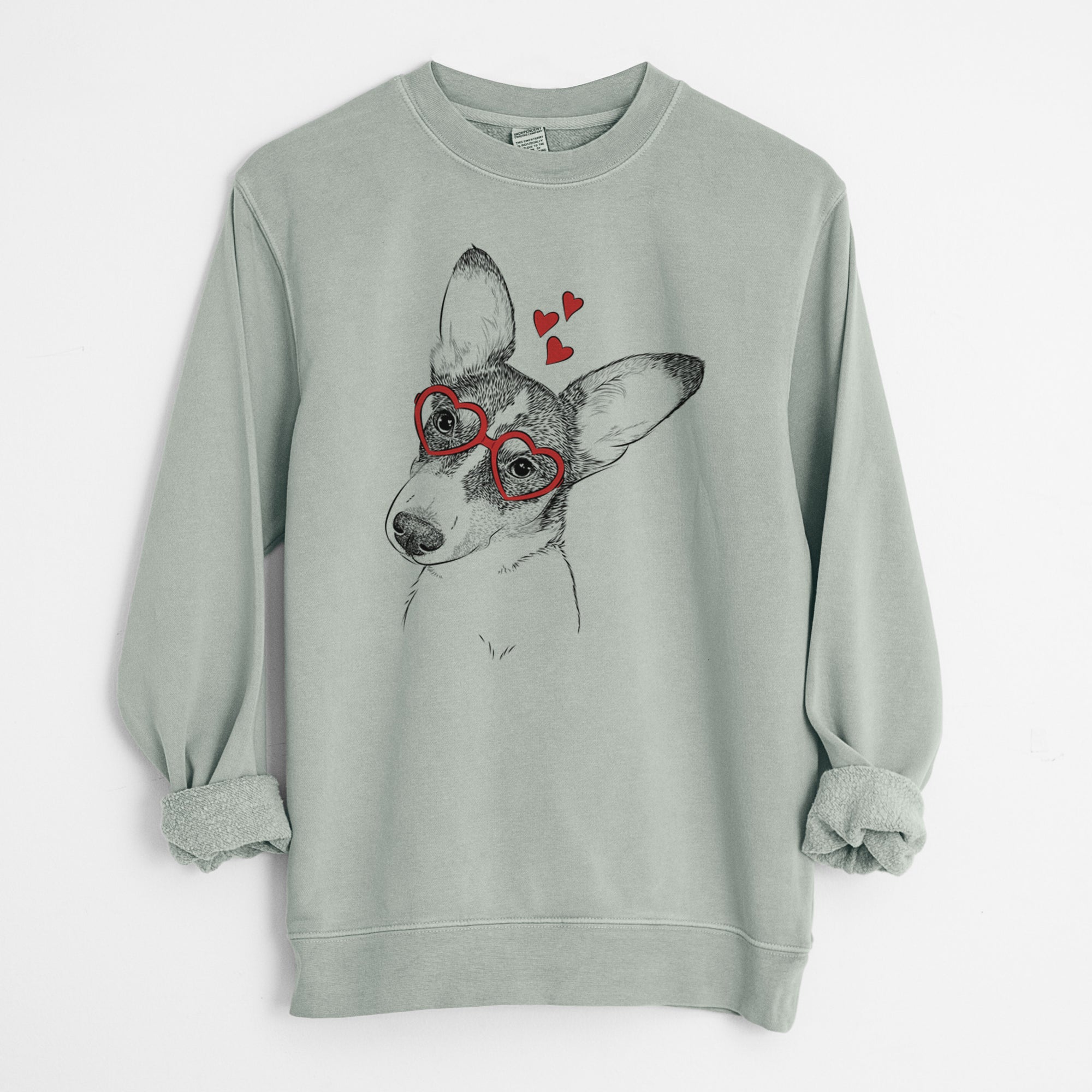 Valentine Dexter the Corgi - Unisex Pigment Dyed Crew Sweatshirt