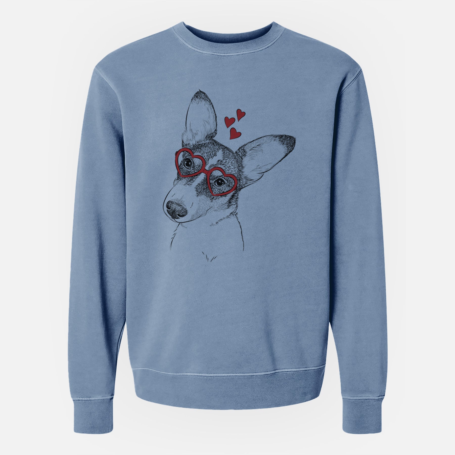 Valentine Dexter the Corgi - Unisex Pigment Dyed Crew Sweatshirt