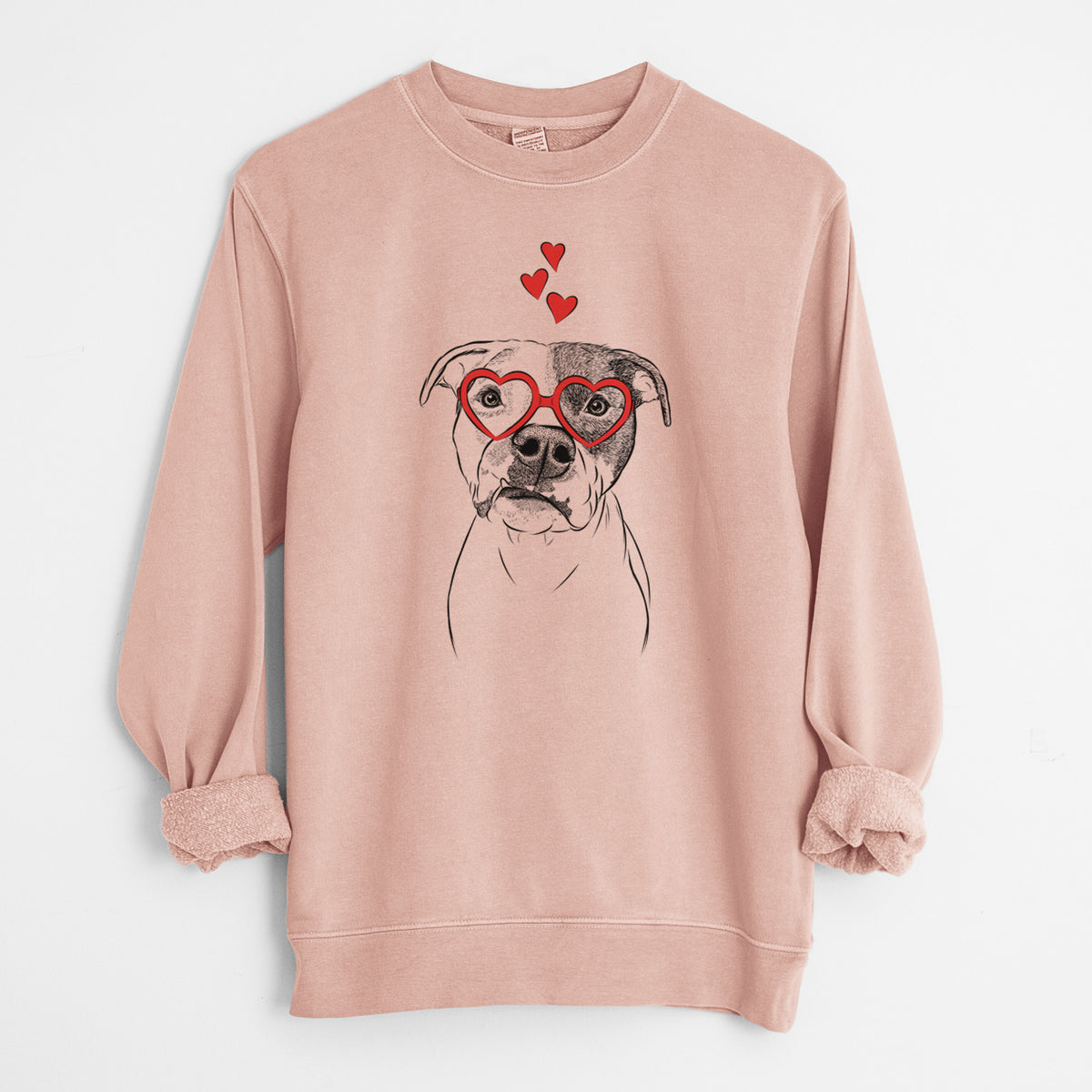 Valentine Dexter the Pitbull - Unisex Pigment Dyed Crew Sweatshirt