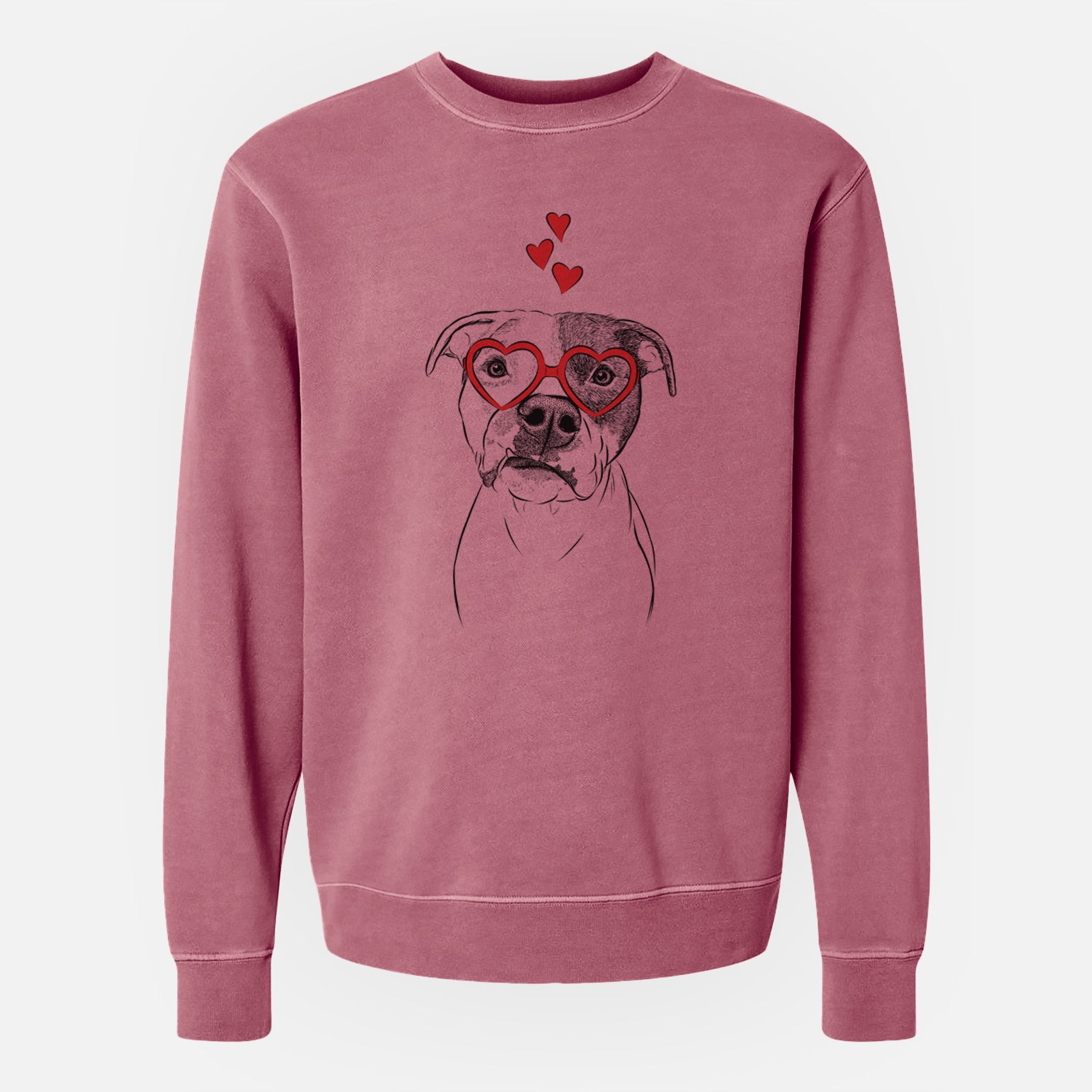 Valentine Dexter the Pitbull - Unisex Pigment Dyed Crew Sweatshirt