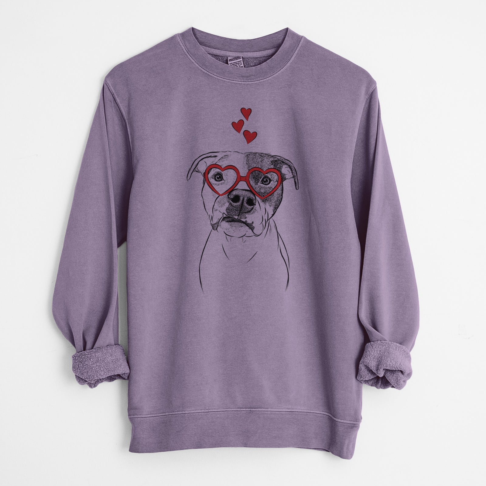 Valentine Dexter the Pitbull - Unisex Pigment Dyed Crew Sweatshirt