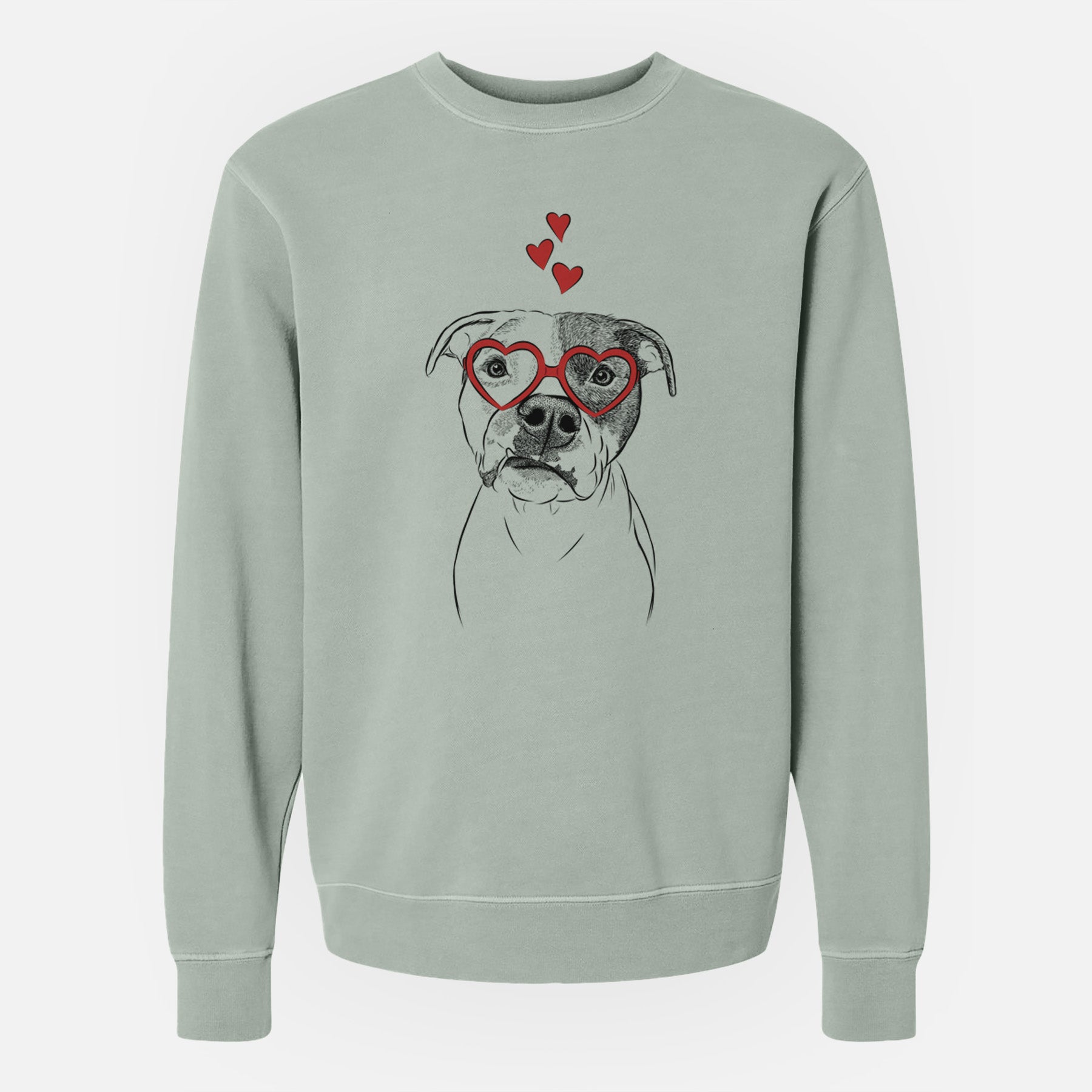 Valentine Dexter the Pitbull - Unisex Pigment Dyed Crew Sweatshirt