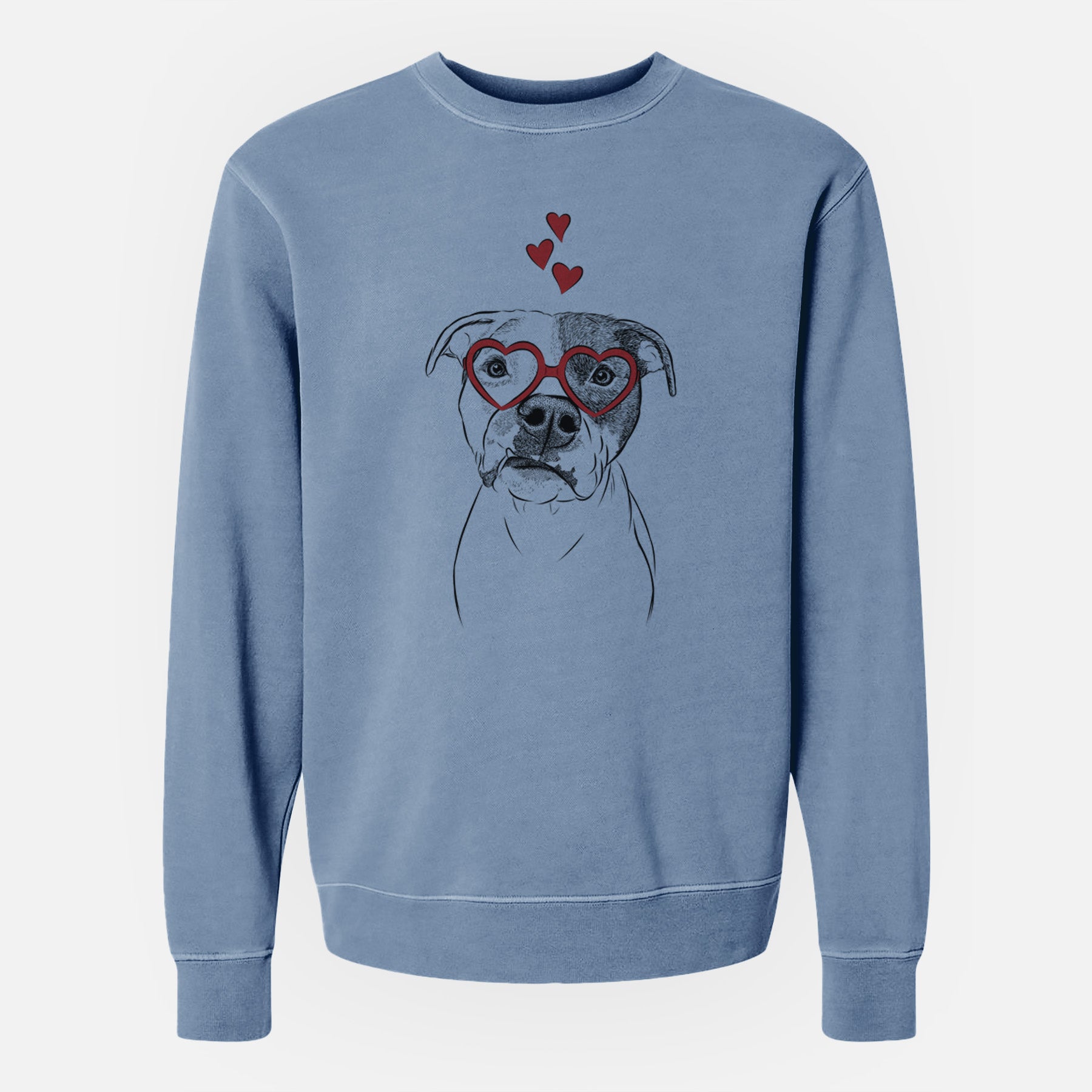 Valentine Dexter the Pitbull - Unisex Pigment Dyed Crew Sweatshirt