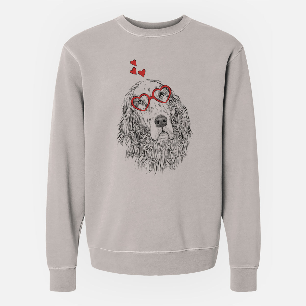 Valentine Dexter the English Setter - Unisex Pigment Dyed Crew Sweatshirt