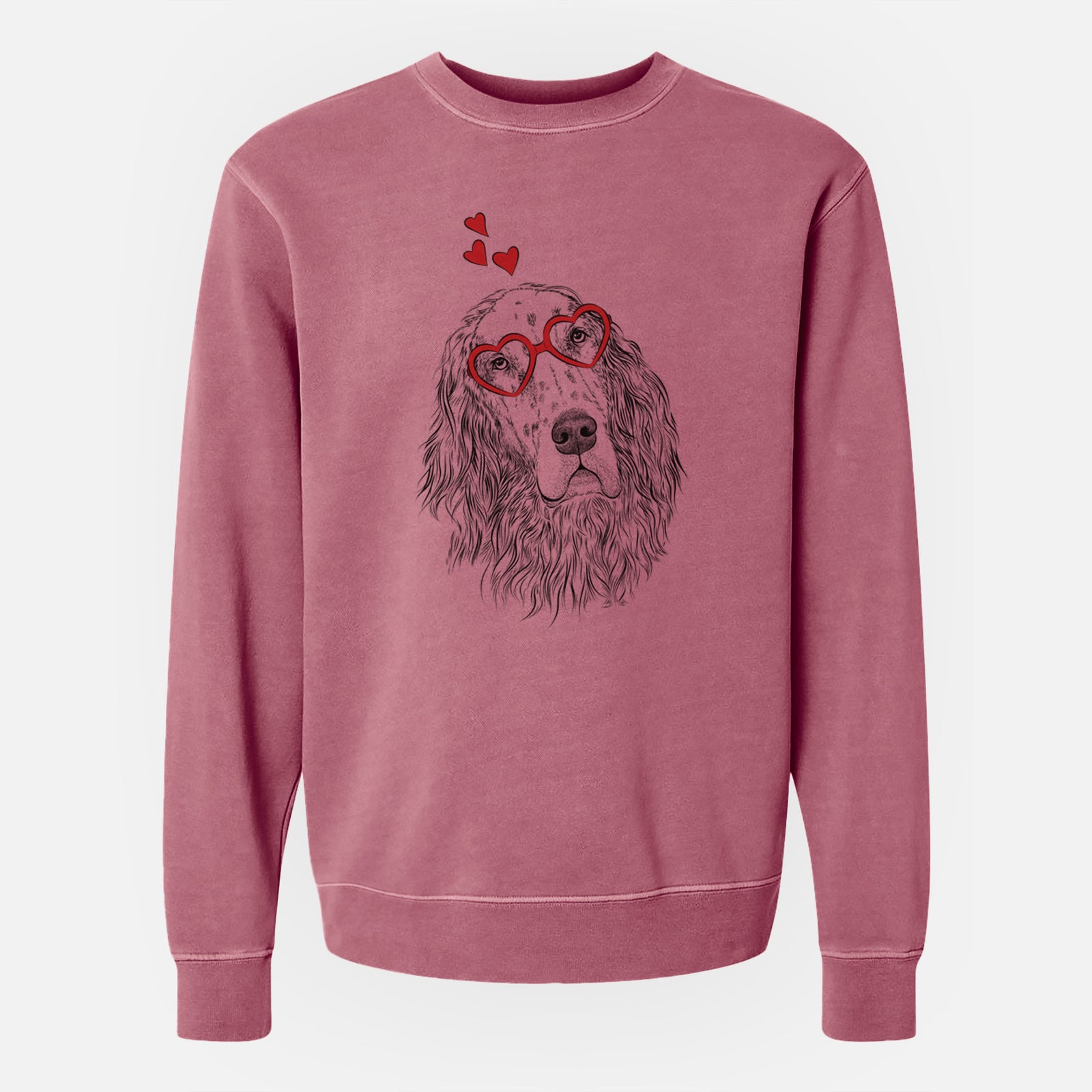Valentine Dexter the English Setter - Unisex Pigment Dyed Crew Sweatshirt