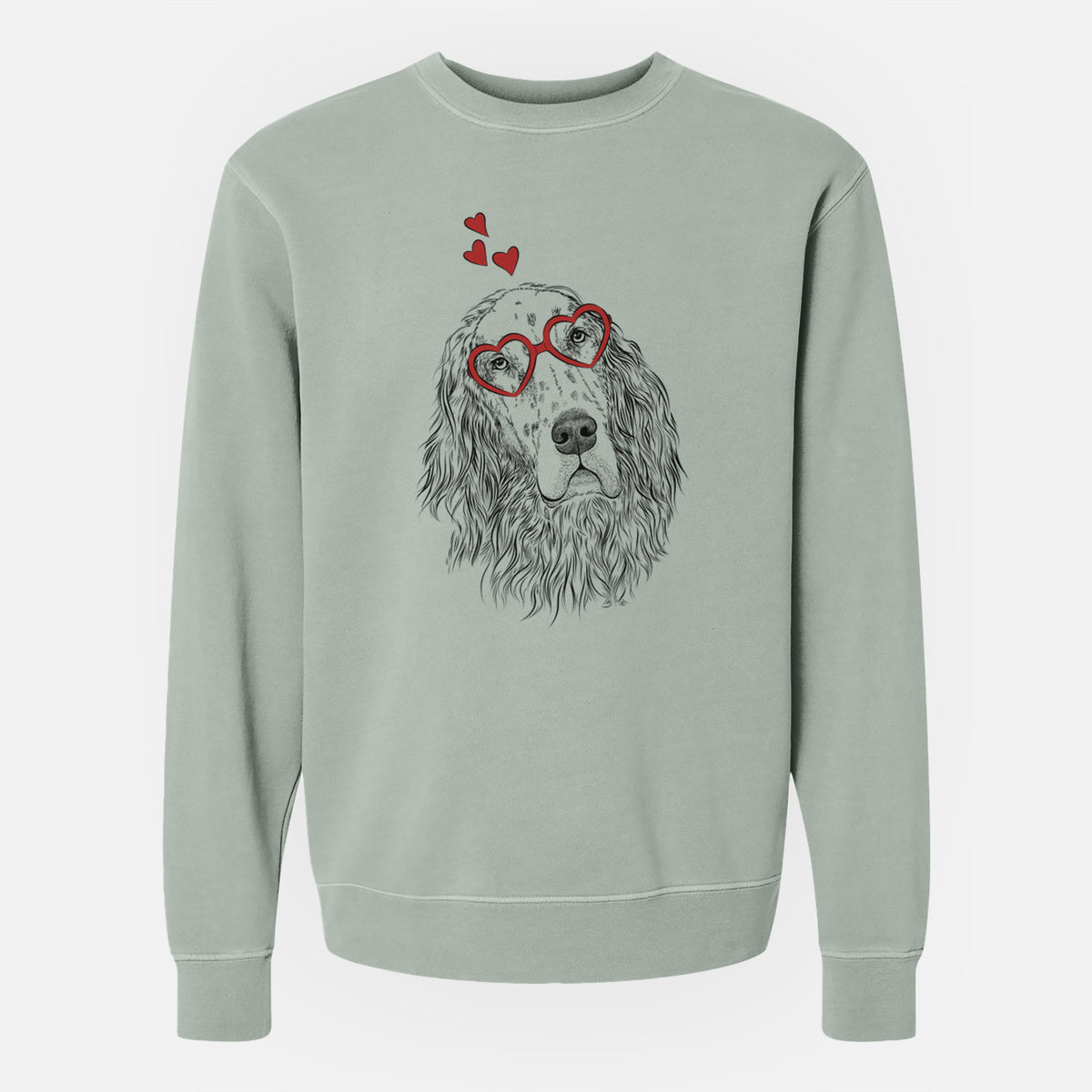 Valentine Dexter the English Setter - Unisex Pigment Dyed Crew Sweatshirt