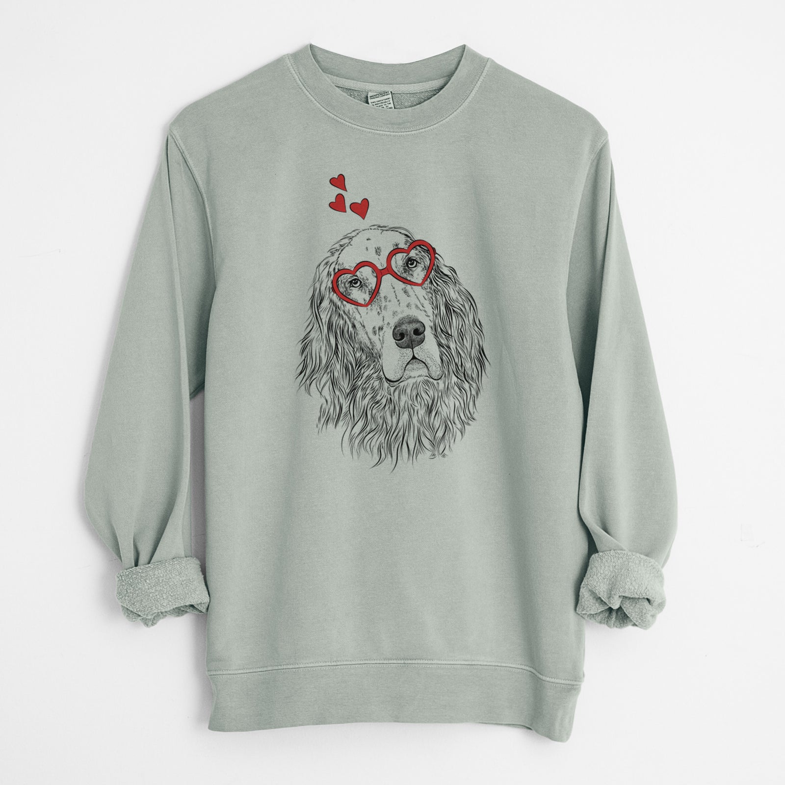 Valentine Dexter the English Setter - Unisex Pigment Dyed Crew Sweatshirt