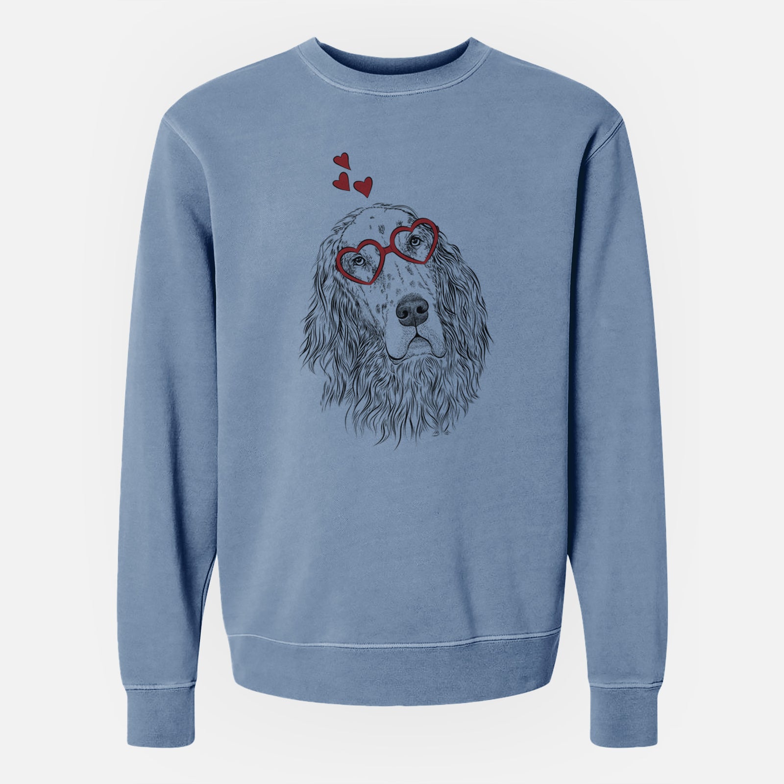 Valentine Dexter the English Setter - Unisex Pigment Dyed Crew Sweatshirt