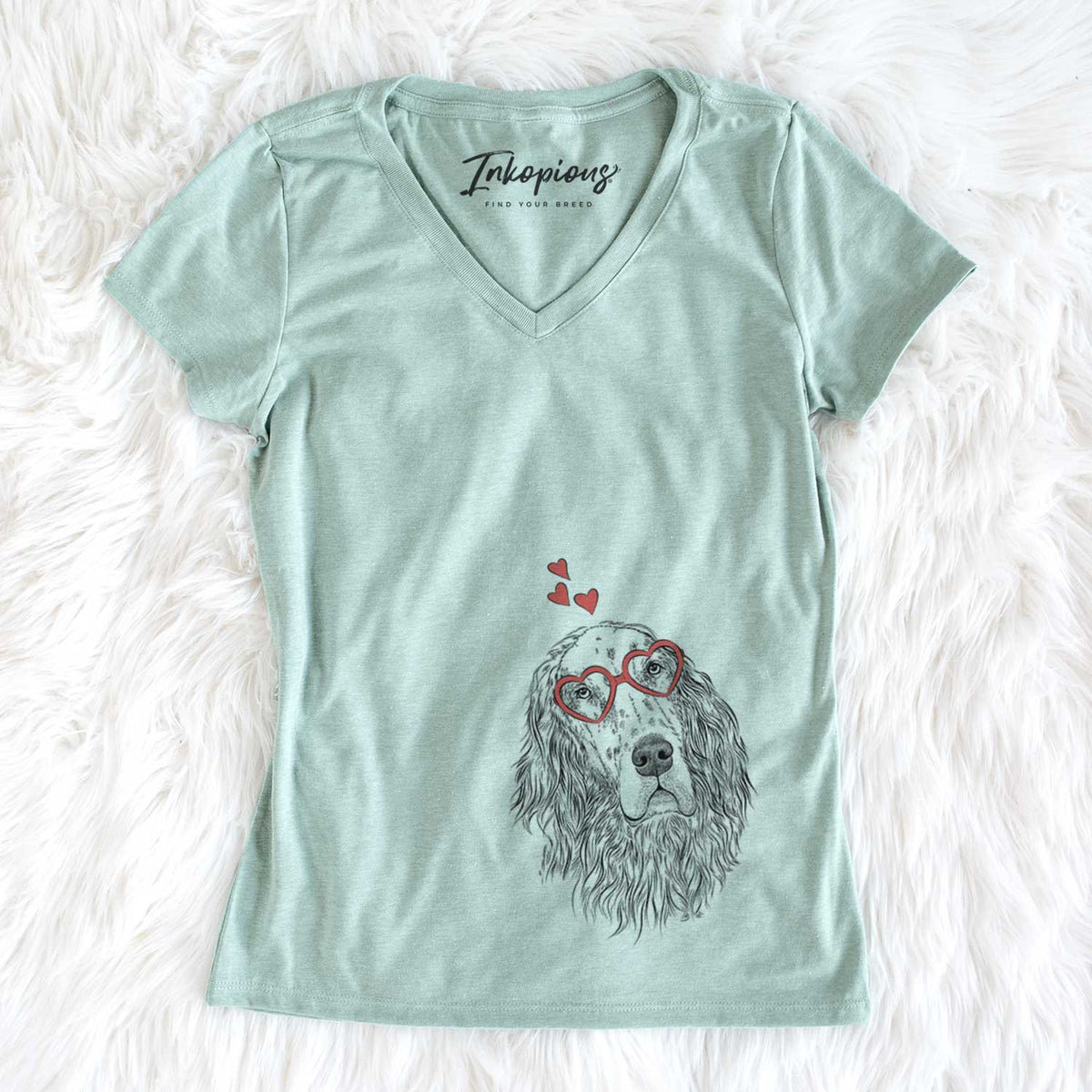 Valentine Dexter the English Setter - Women's V-neck Shirt