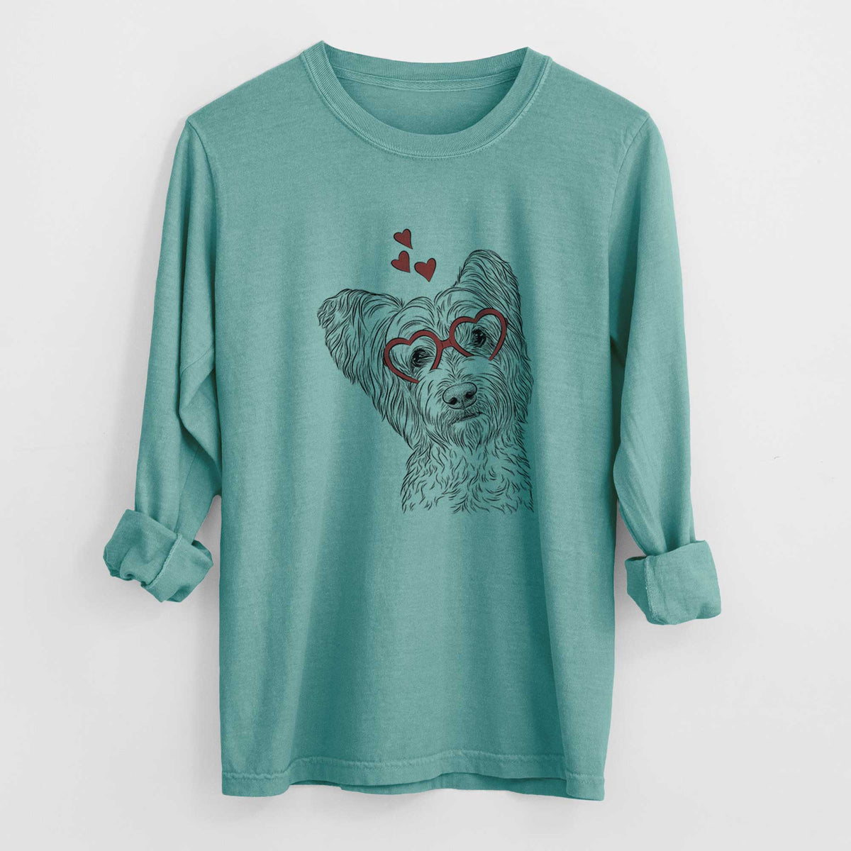Valentine Dexter the Terrier Mix - Heavyweight 100% Cotton Long Sleeve