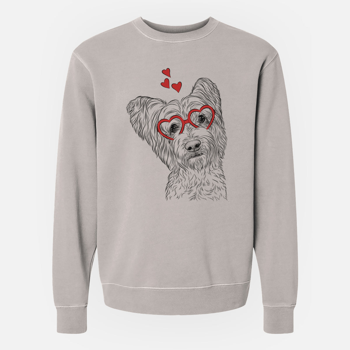 Valentine Dexter the Terrier Mix - Unisex Pigment Dyed Crew Sweatshirt