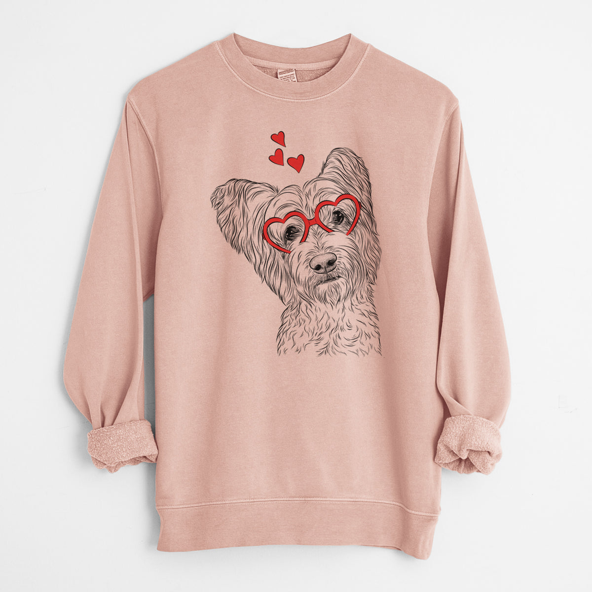 Valentine Dexter the Terrier Mix - Unisex Pigment Dyed Crew Sweatshirt