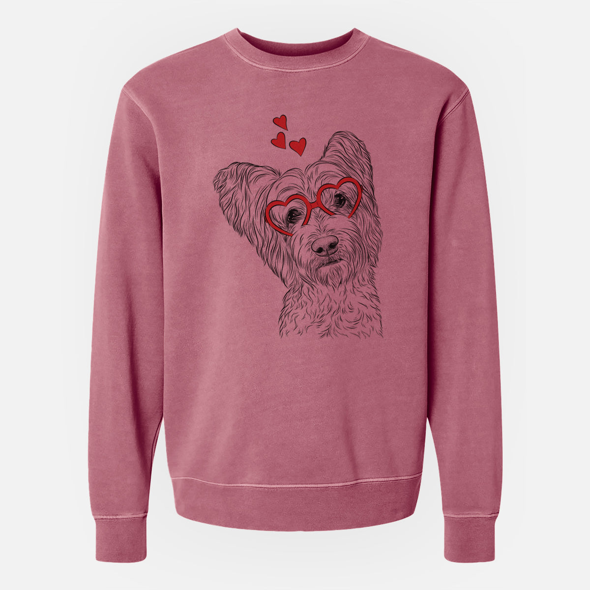 Valentine Dexter the Terrier Mix - Unisex Pigment Dyed Crew Sweatshirt