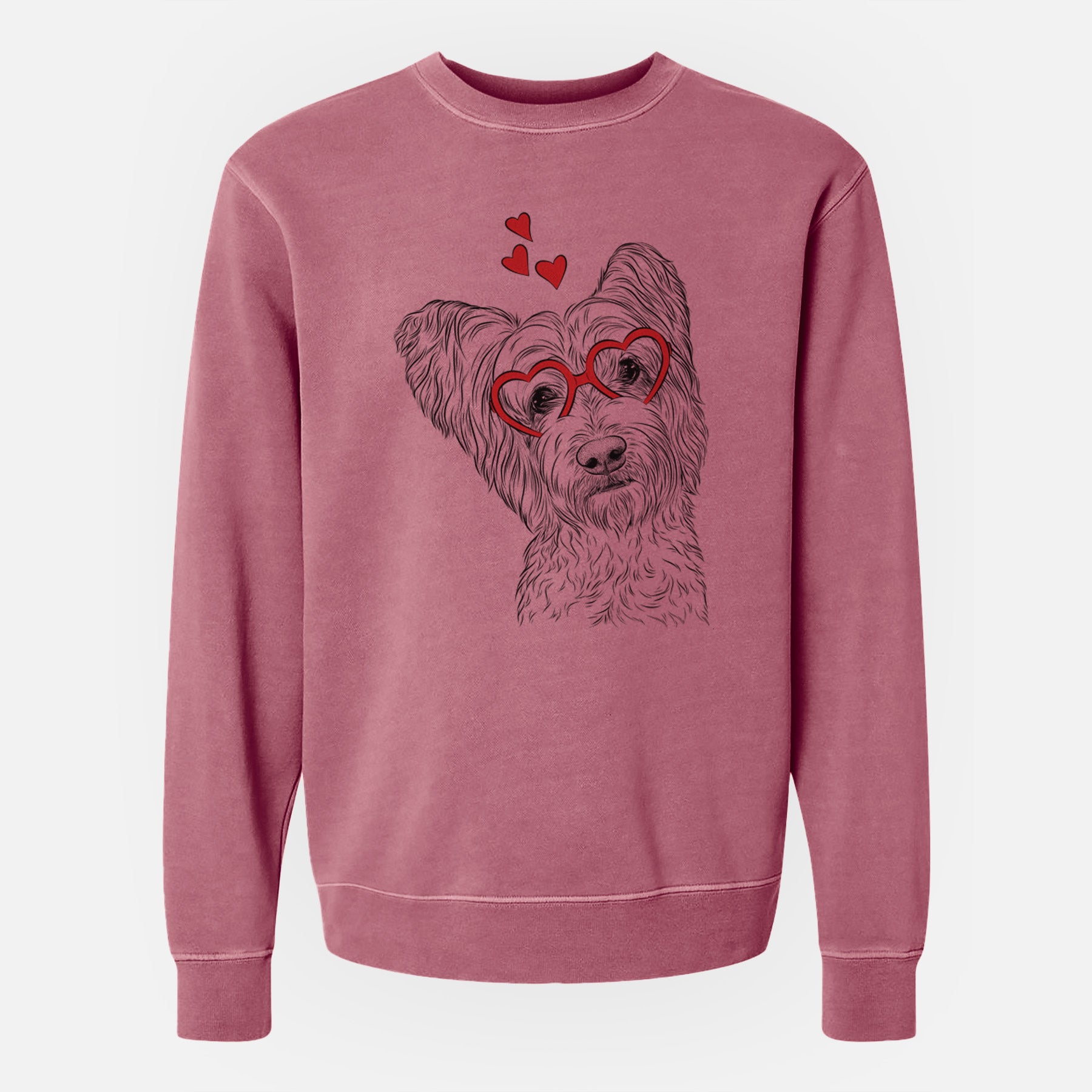 Valentine Dexter the Terrier Mix - Unisex Pigment Dyed Crew Sweatshirt