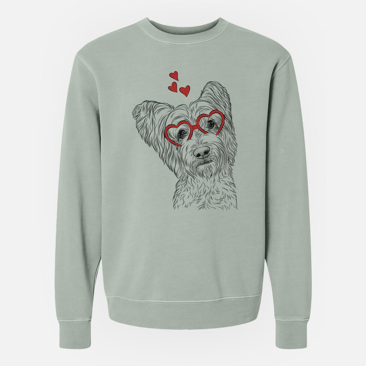 Valentine Dexter the Terrier Mix - Unisex Pigment Dyed Crew Sweatshirt
