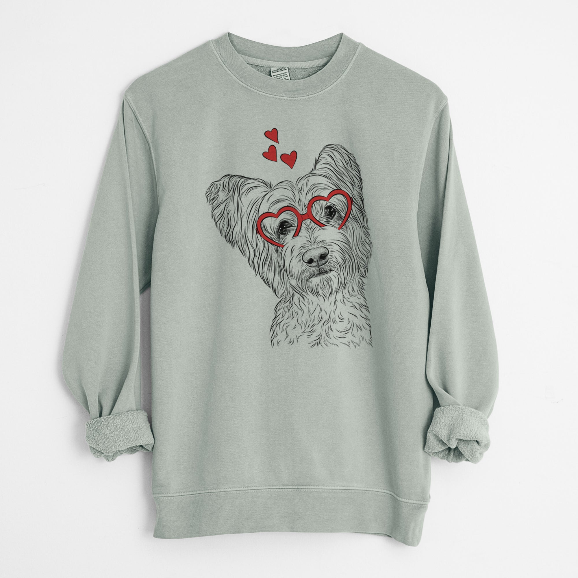Valentine Dexter the Terrier Mix - Unisex Pigment Dyed Crew Sweatshirt