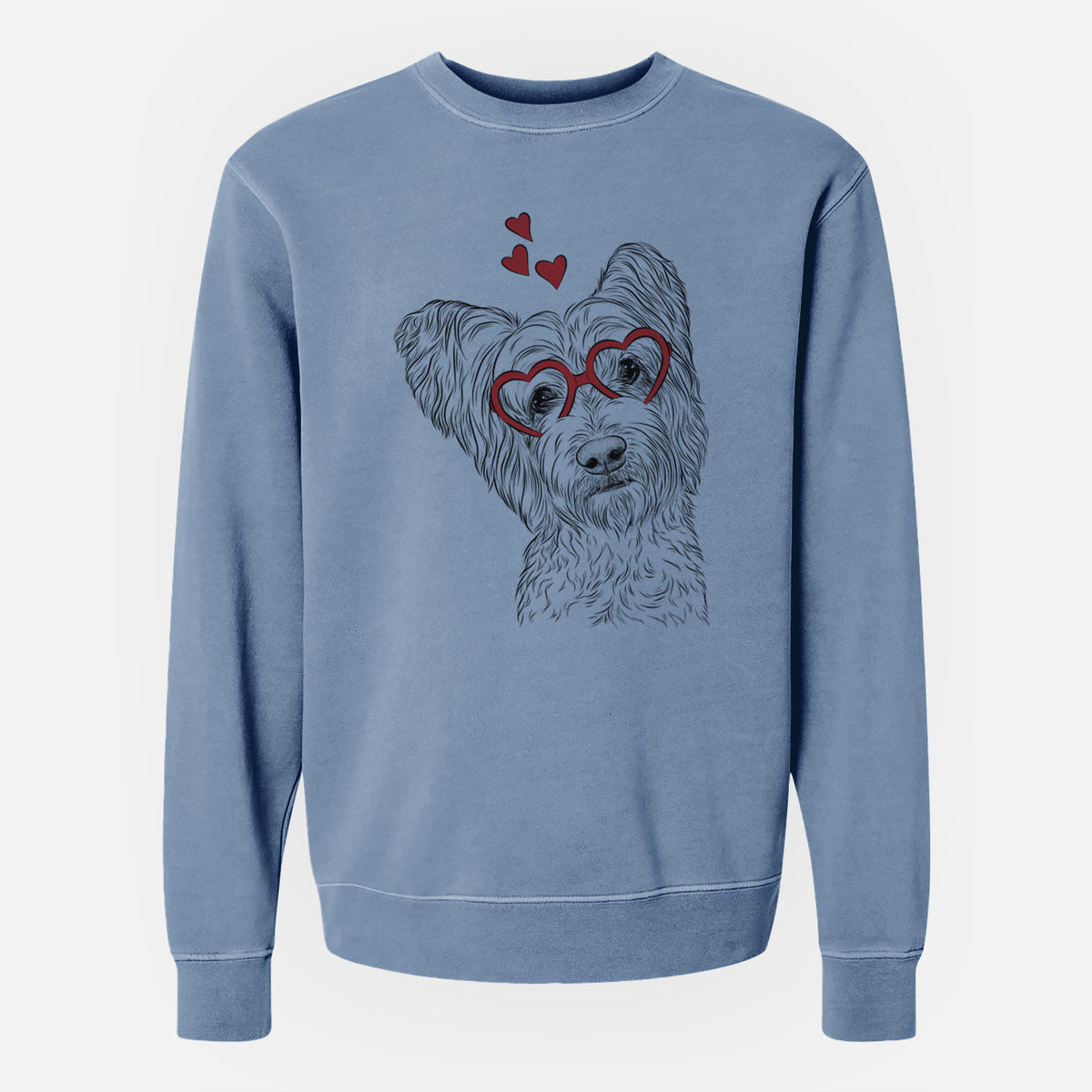 Valentine Dexter the Terrier Mix - Unisex Pigment Dyed Crew Sweatshirt