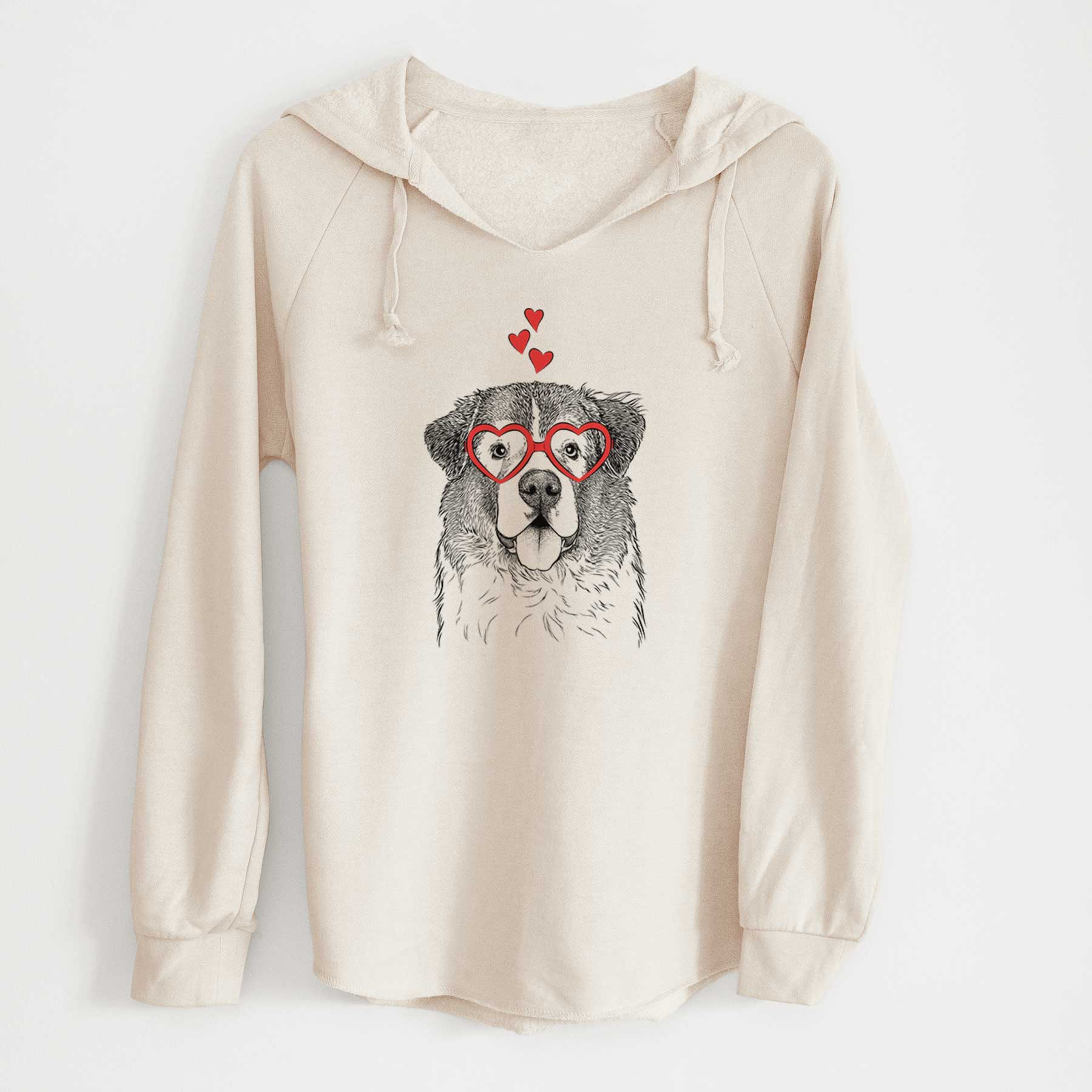 Valentine Dilly the Saint Bernard - Cali Wave Hooded Sweatshirt