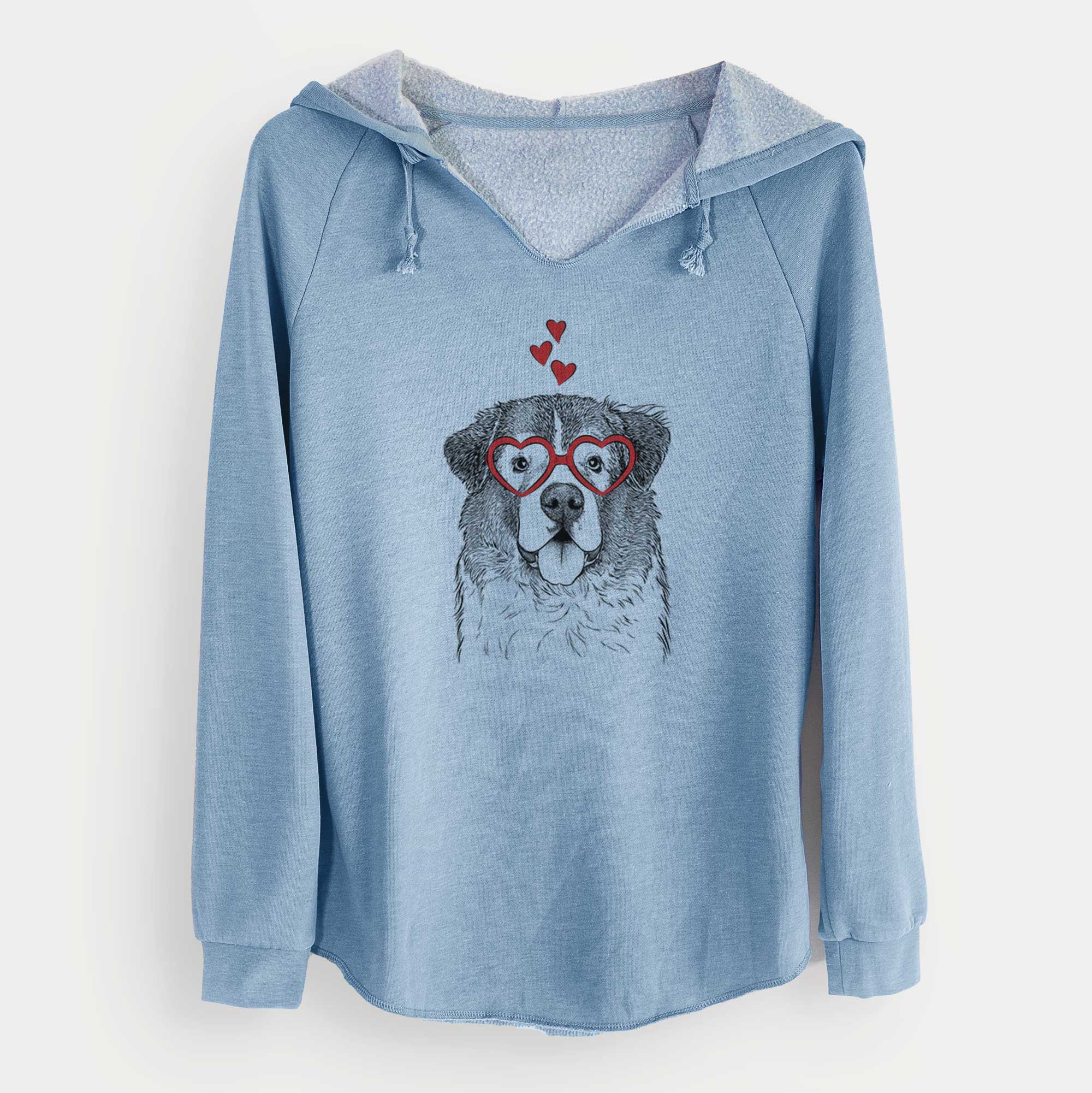 Valentine Dilly the Saint Bernard - Cali Wave Hooded Sweatshirt