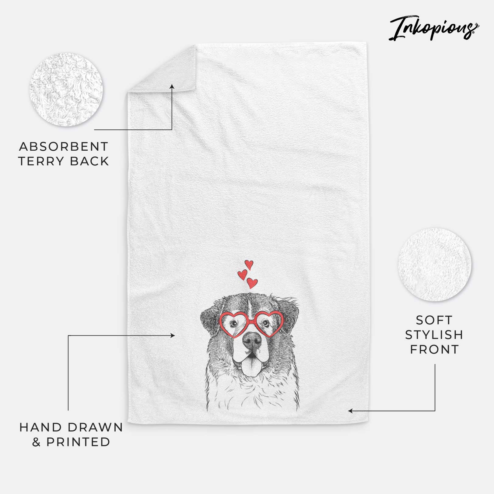 Dilly the Saint Bernard Decorative Hand Towel