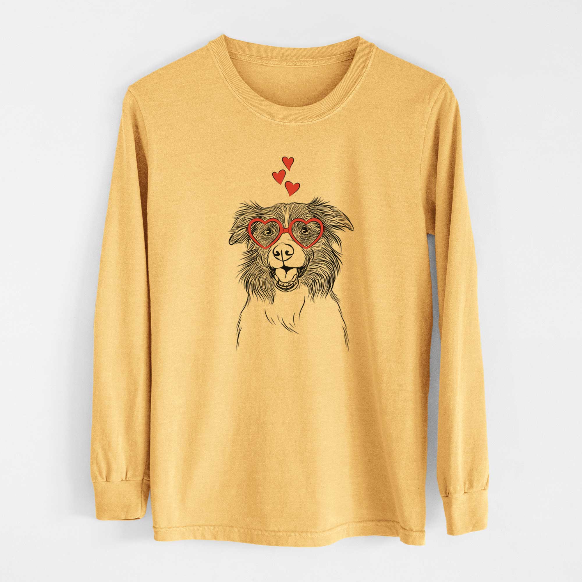 Valentine Dizzy the Border Collie - Heavyweight 100% Cotton Long Sleeve