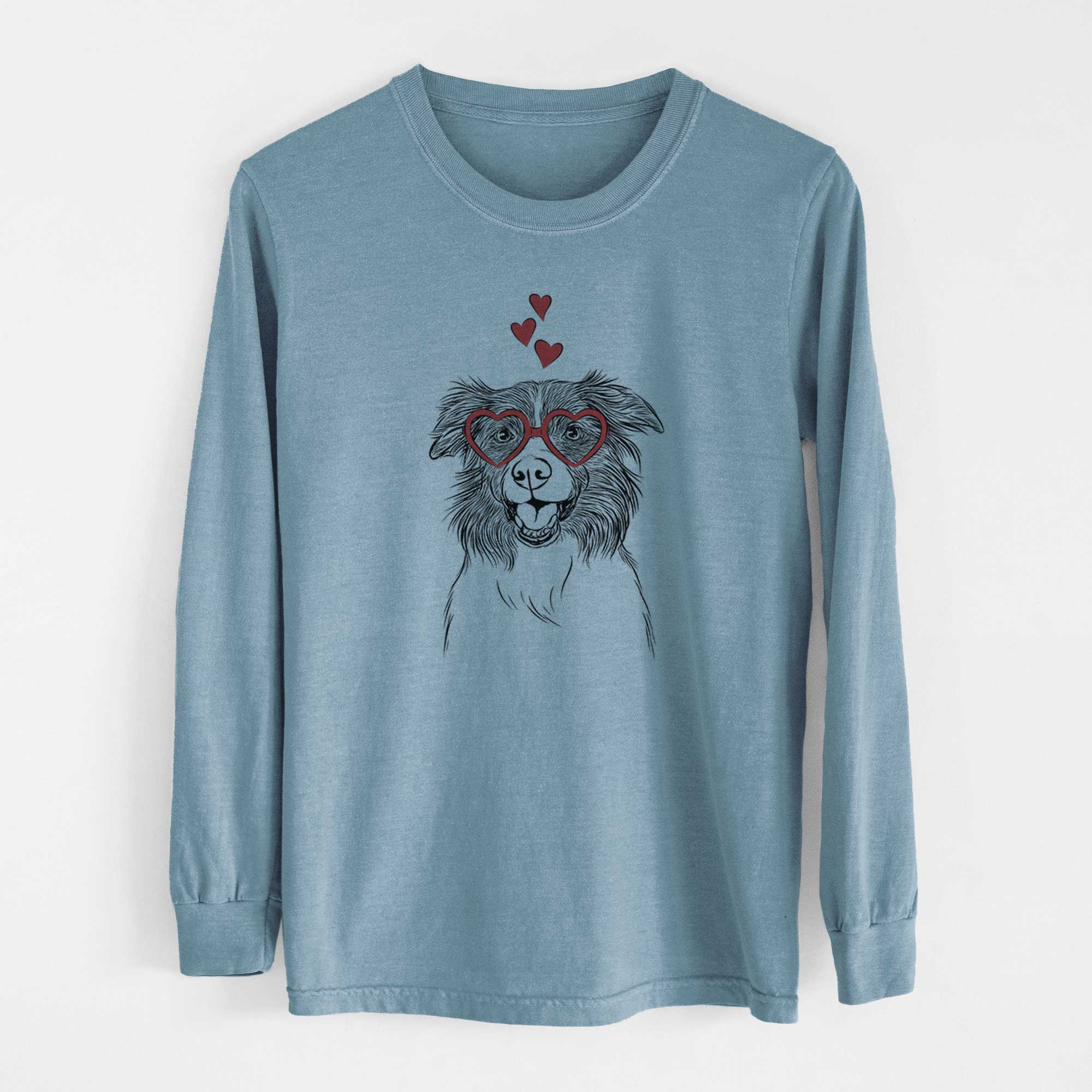 Valentine Dizzy the Border Collie - Heavyweight 100% Cotton Long Sleeve