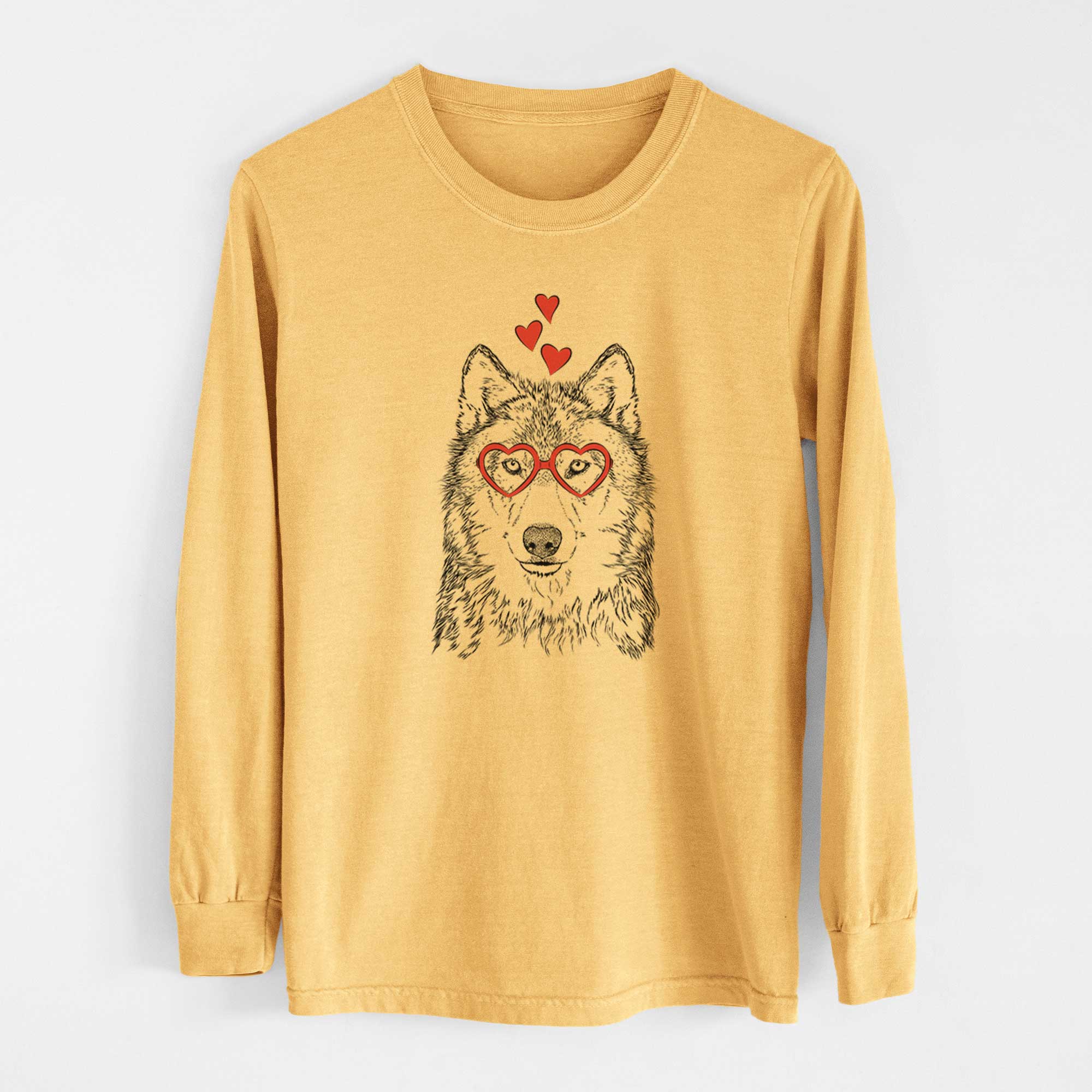 Valentine Django the Grey Wolf - Heavyweight 100% Cotton Long Sleeve