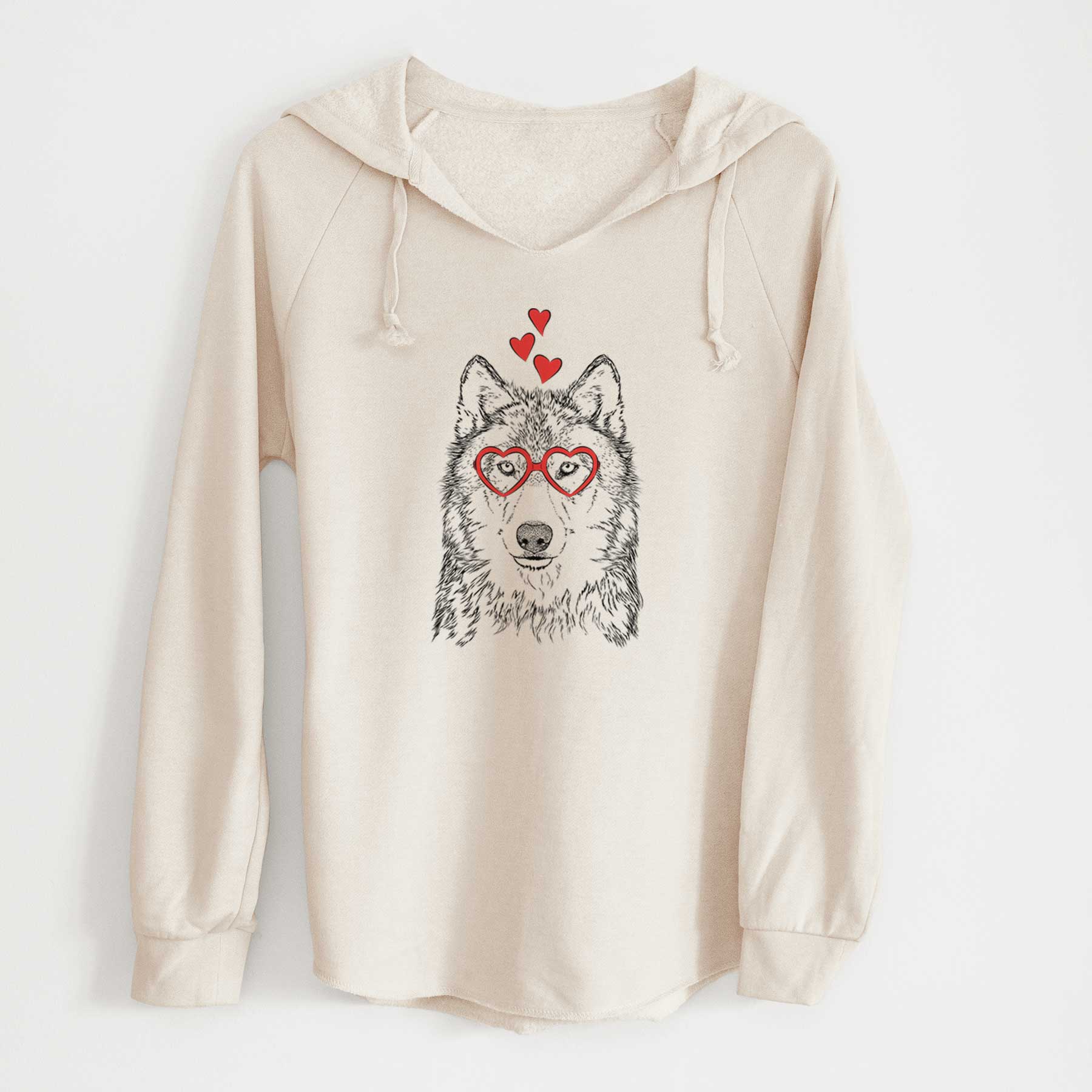 Valentine Django the Grey Wolf - Cali Wave Hooded Sweatshirt