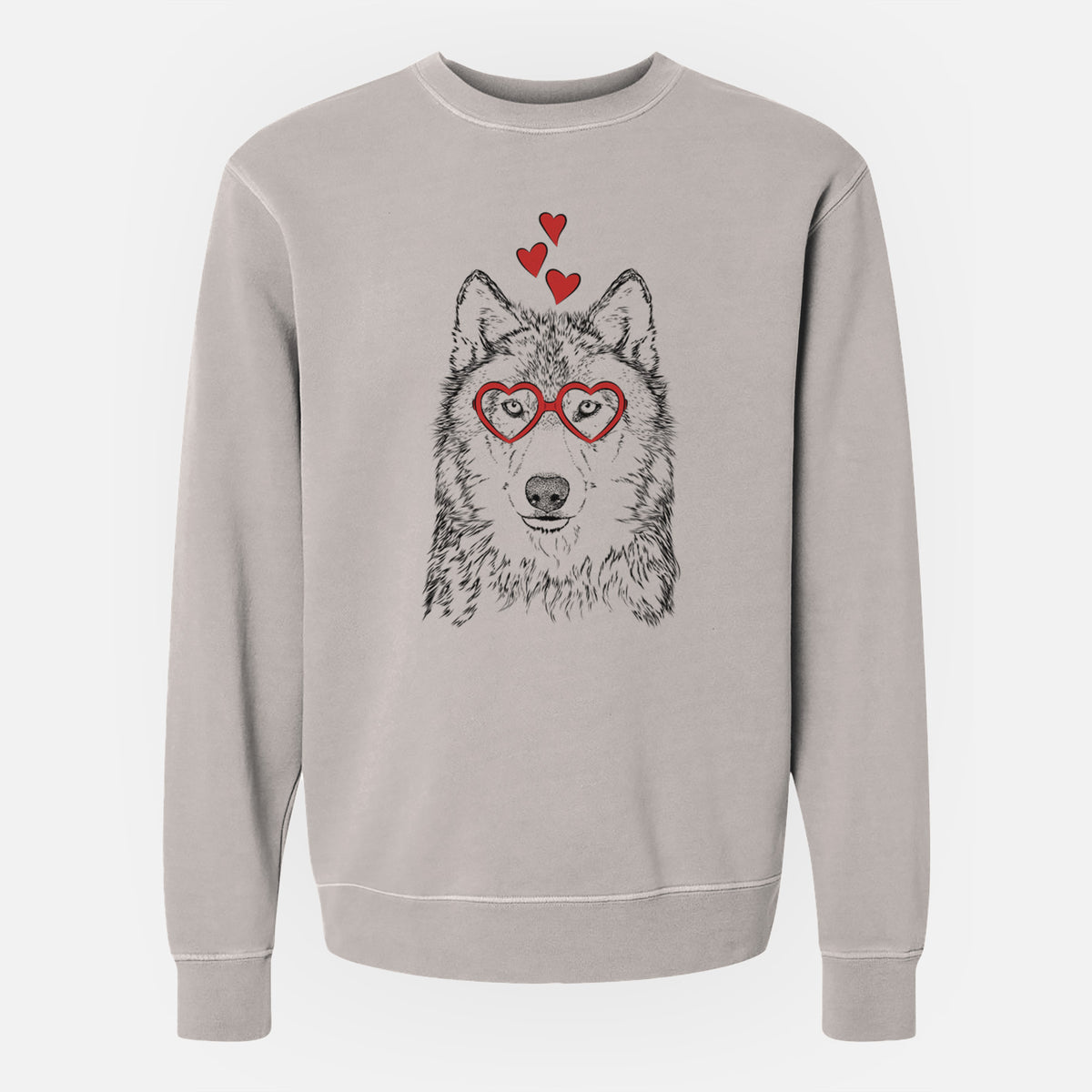 Valentine Django the Grey Wolf - Unisex Pigment Dyed Crew Sweatshirt