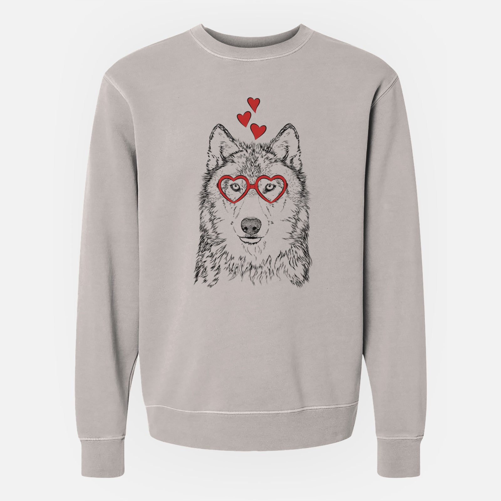 Valentine Django the Grey Wolf - Unisex Pigment Dyed Crew Sweatshirt
