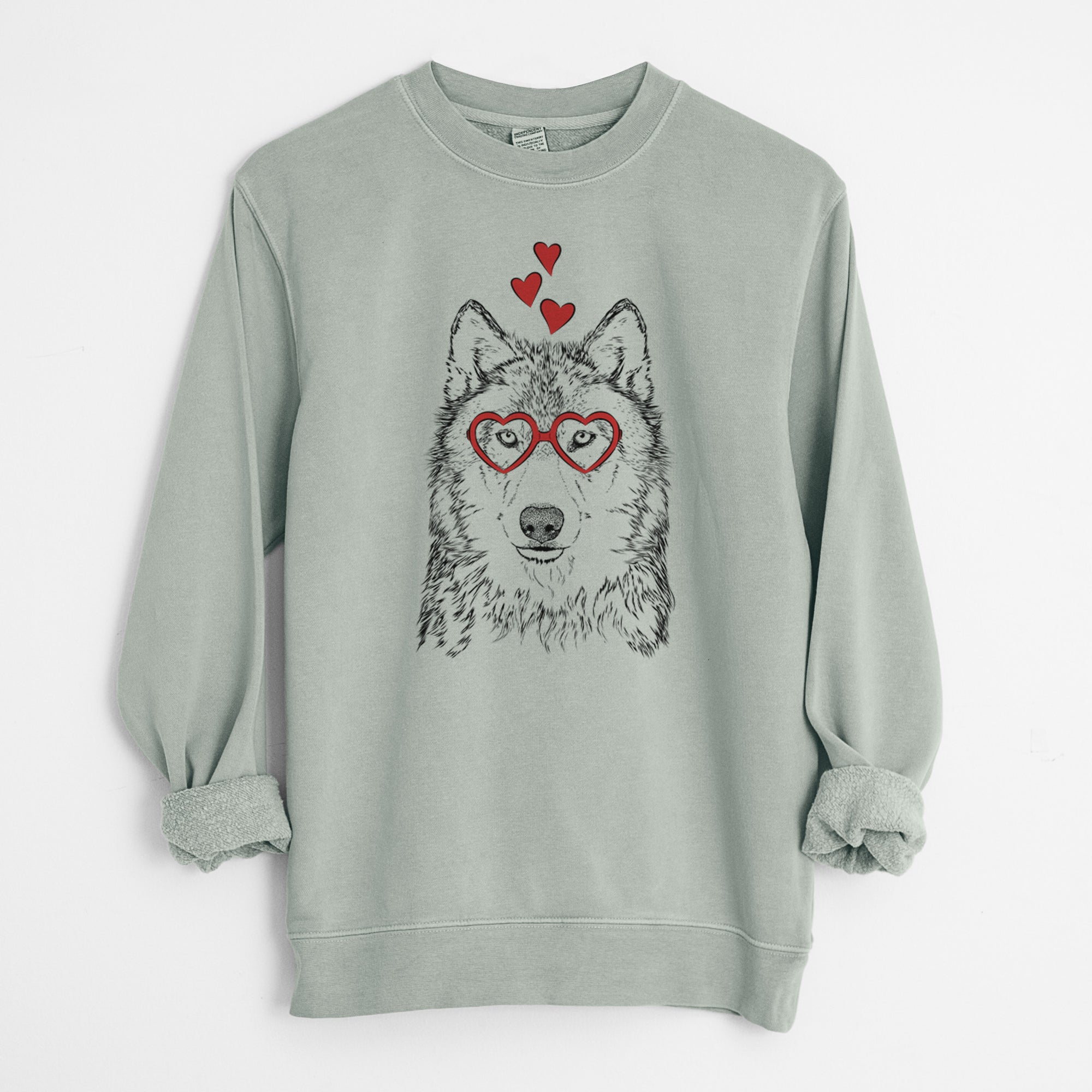 Valentine Django the Grey Wolf - Unisex Pigment Dyed Crew Sweatshirt