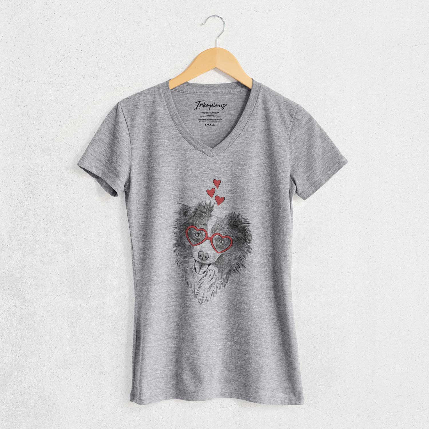 Valentine Doc the Mini Aussie - Women's V-neck Shirt