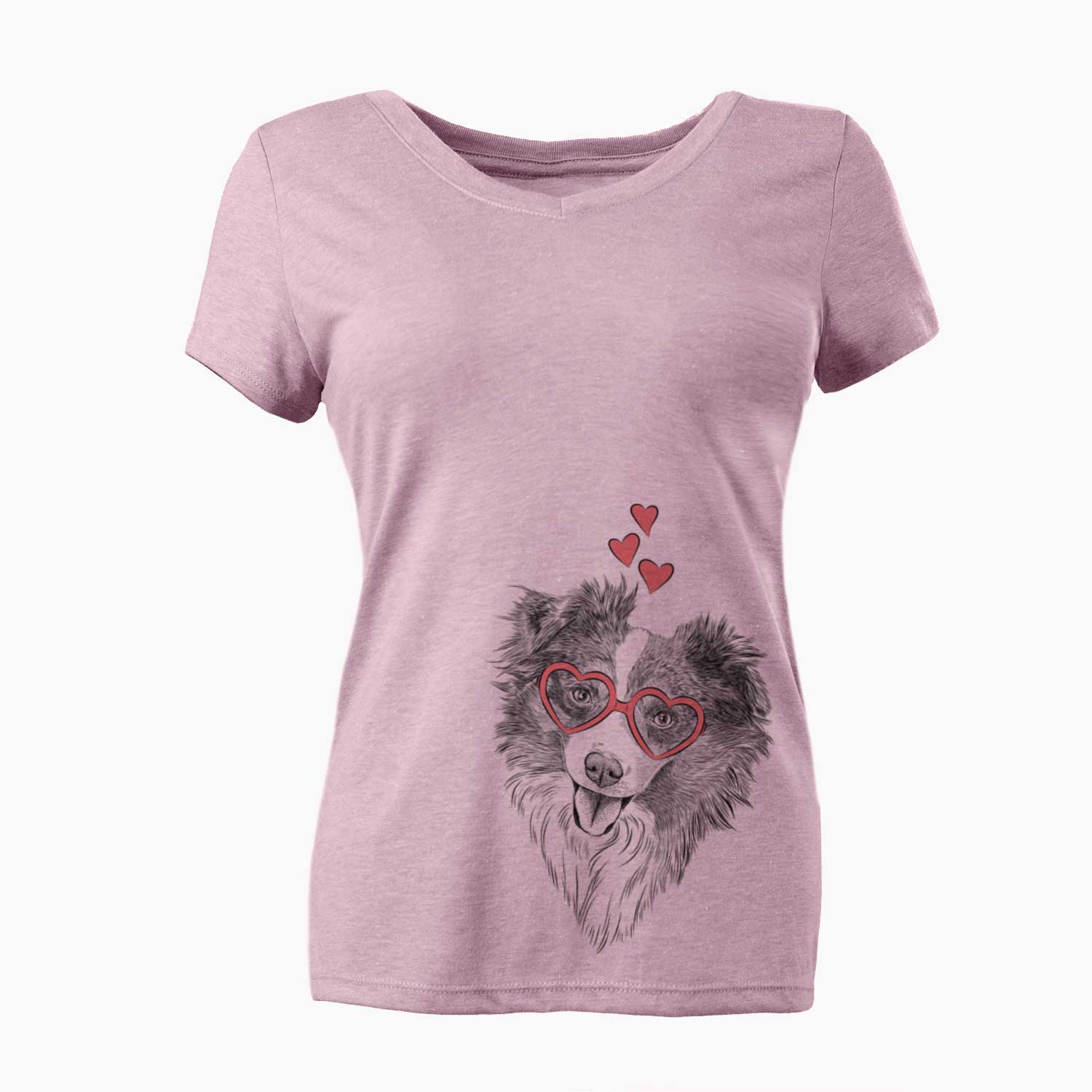 Valentine Doc the Mini Aussie - Women's V-neck Shirt