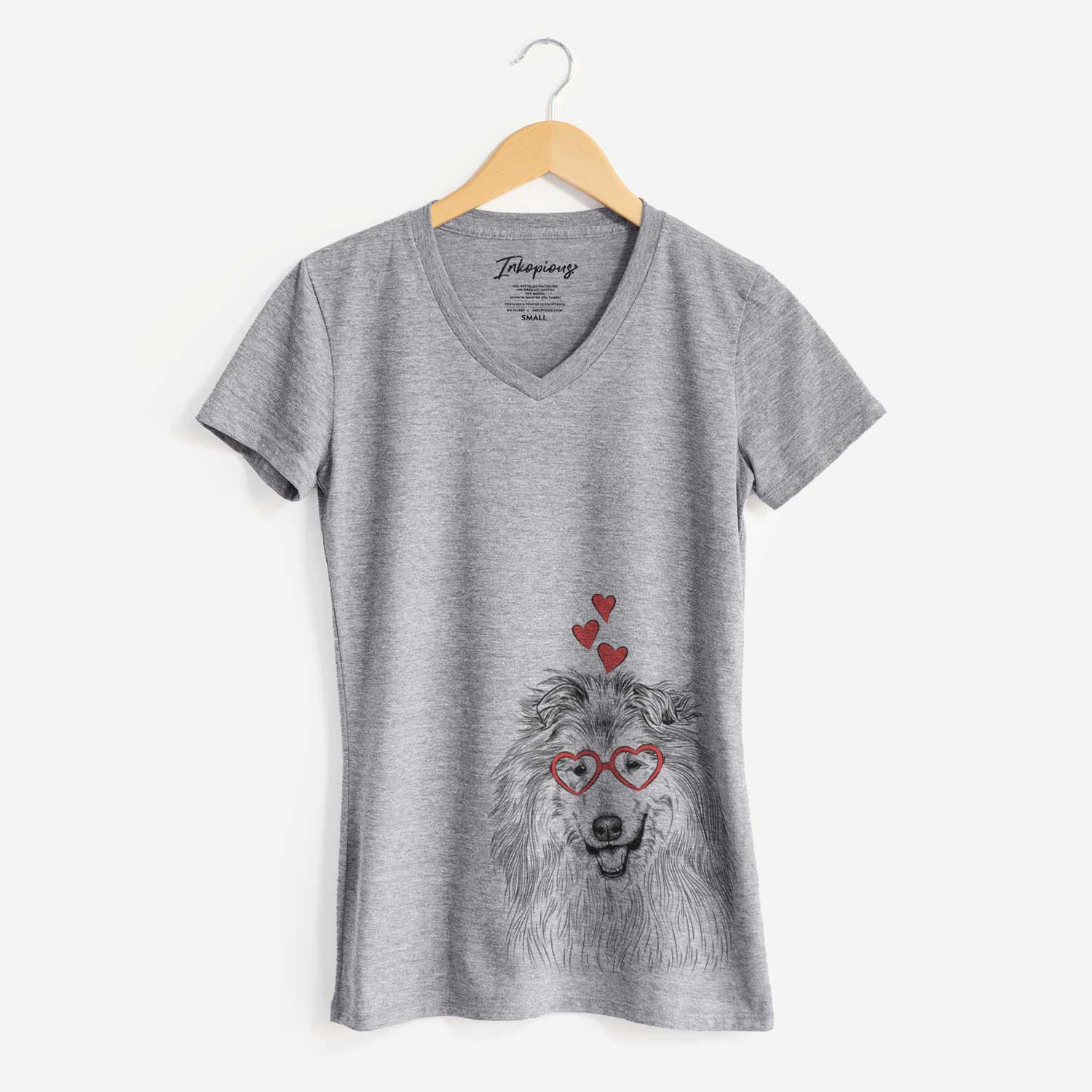 Valentine Donnan the Rough Collie - Women's V-neck Shirt