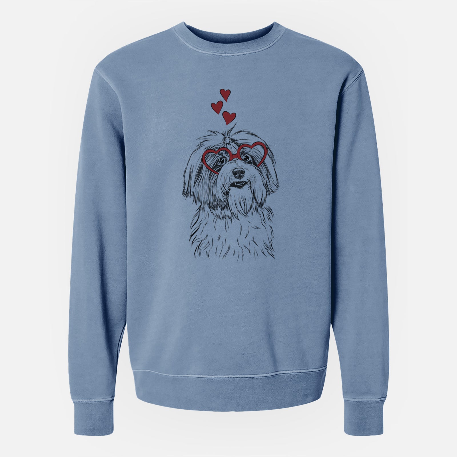 Valentine Dooley the Havanese - Unisex Pigment Dyed Crew Sweatshirt