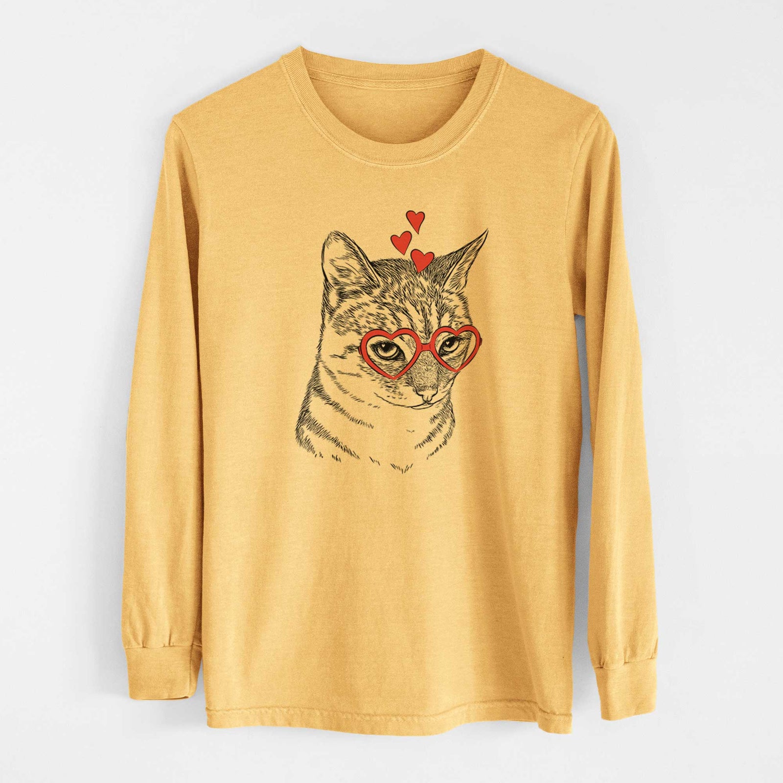 Valentine Dora the Tabby Cat - Heavyweight 100% Cotton Long Sleeve