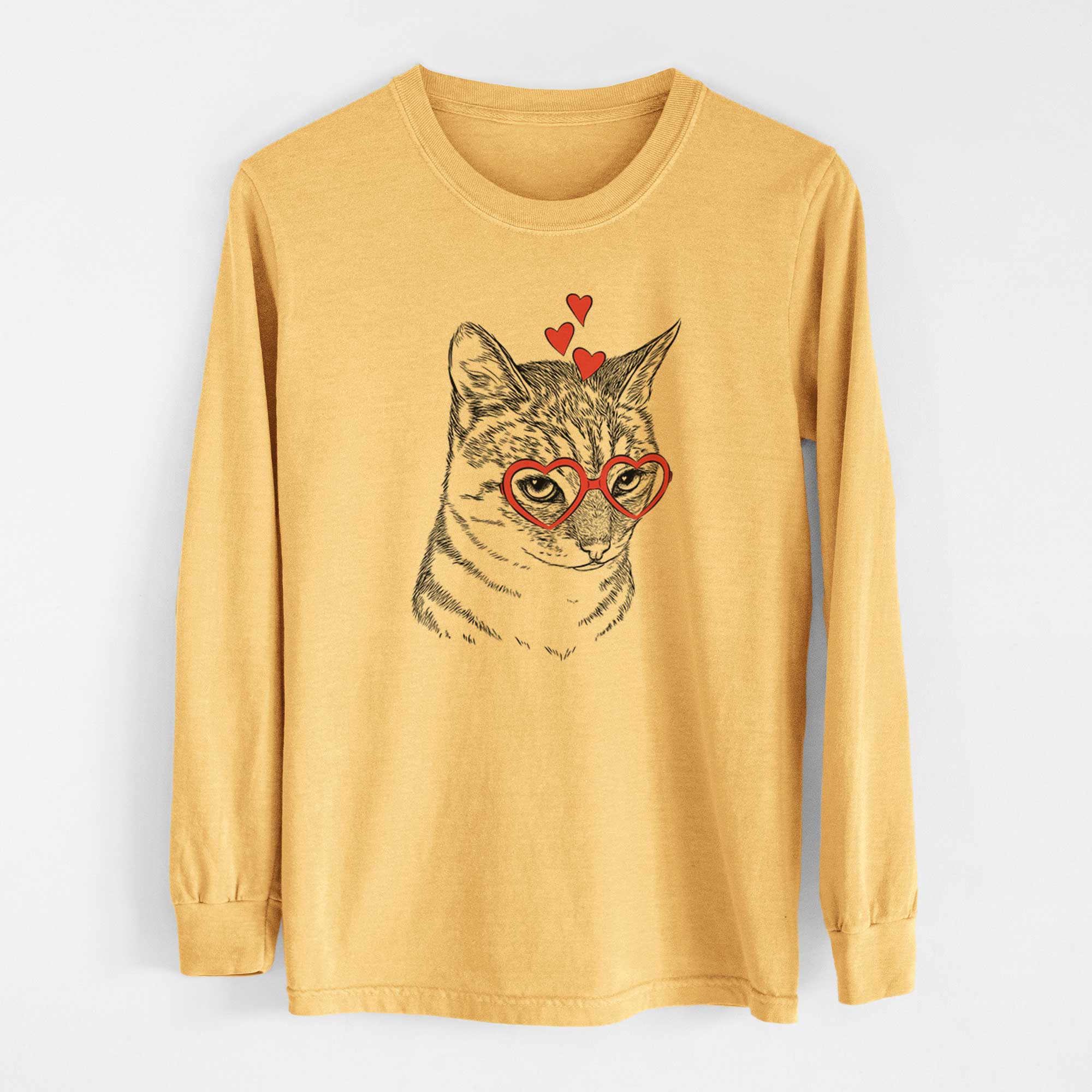 Valentine Dora the Tabby Cat - Heavyweight 100% Cotton Long Sleeve