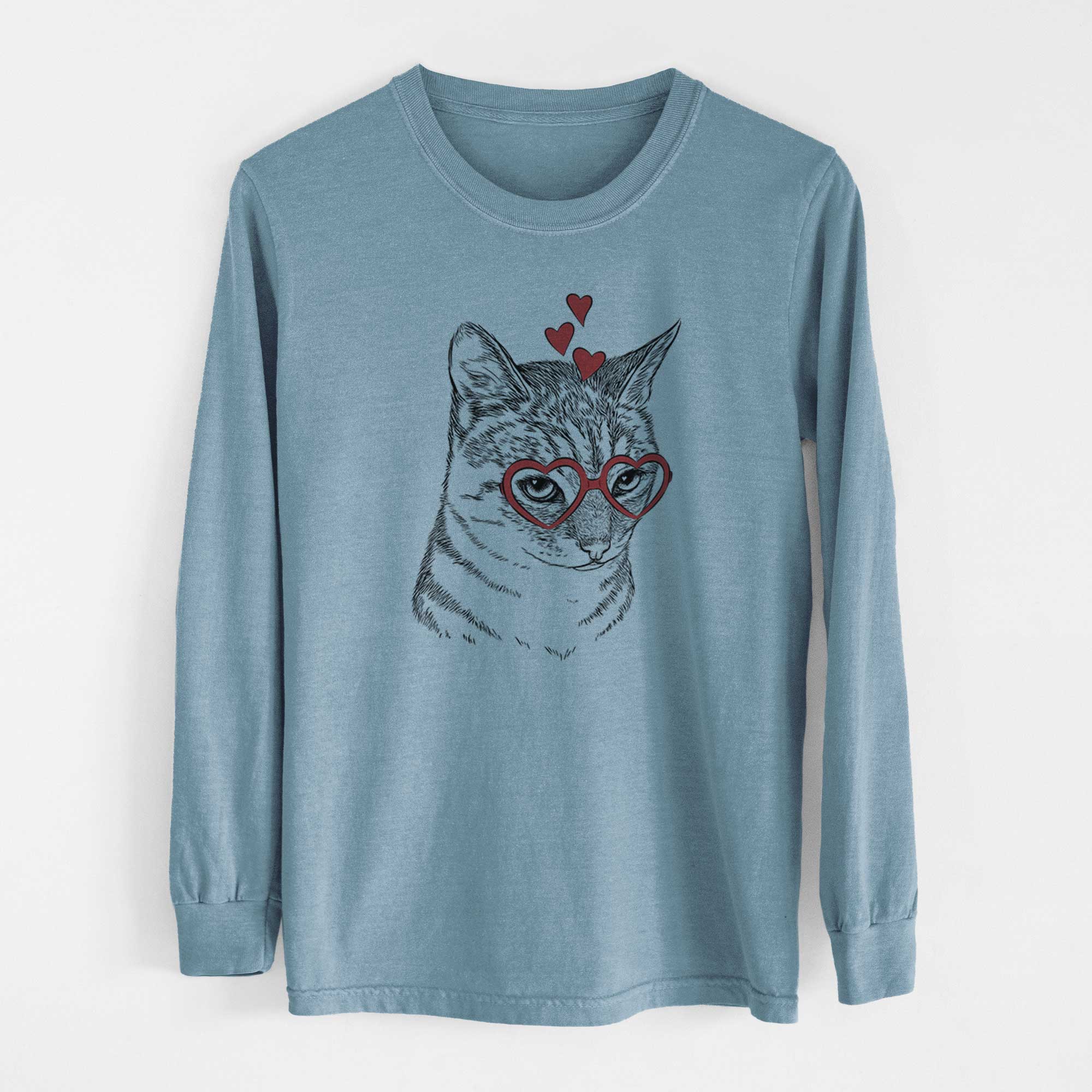 Valentine Dora the Tabby Cat - Heavyweight 100% Cotton Long Sleeve