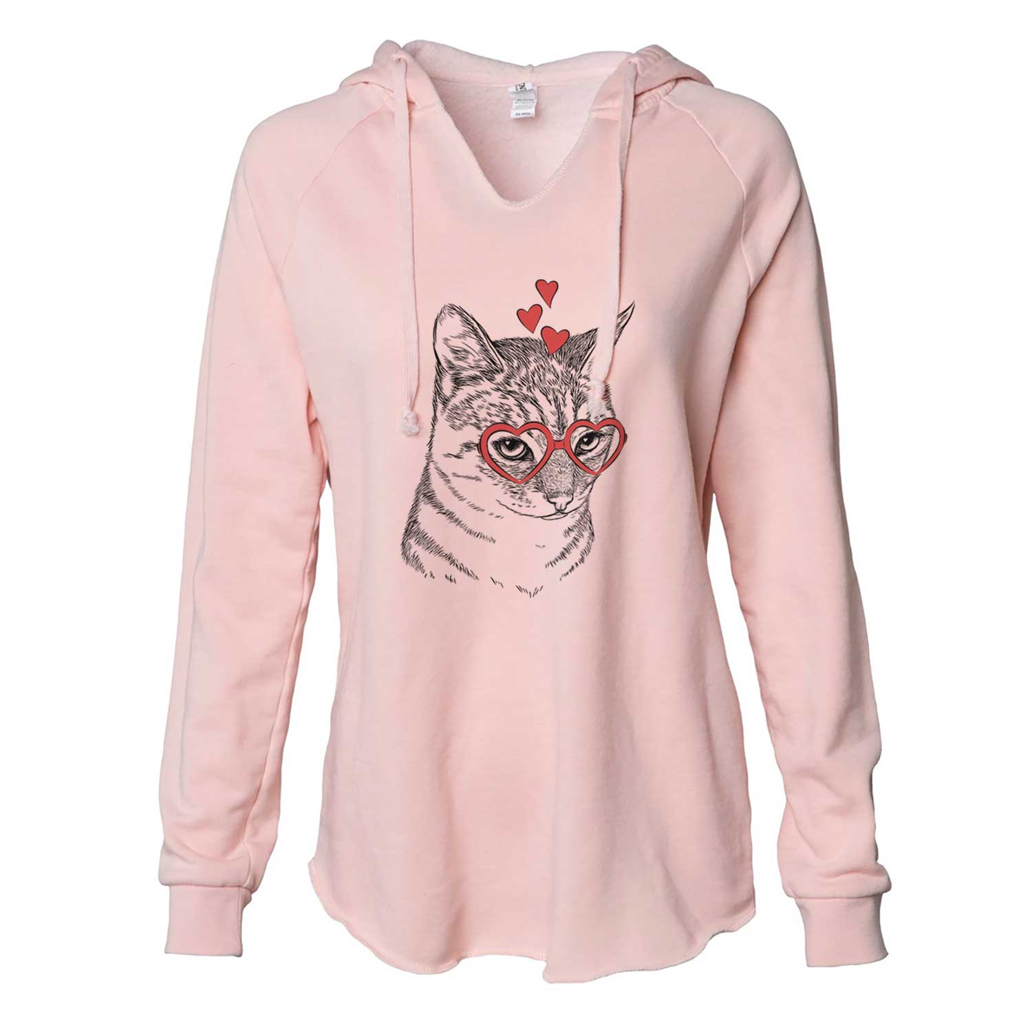 Valentine Dora the Tabby Cat - Cali Wave Hooded Sweatshirt